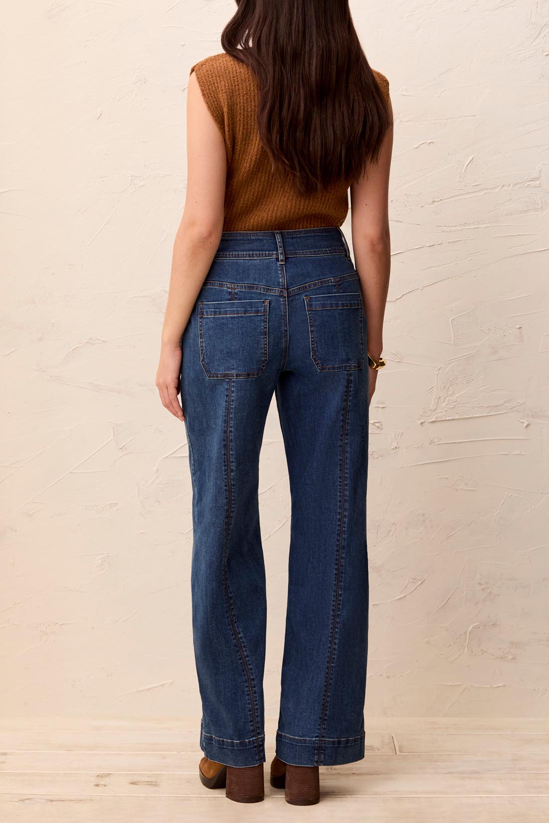AUDREY HUGGING WIDE DENIM TROUSER-DUSK