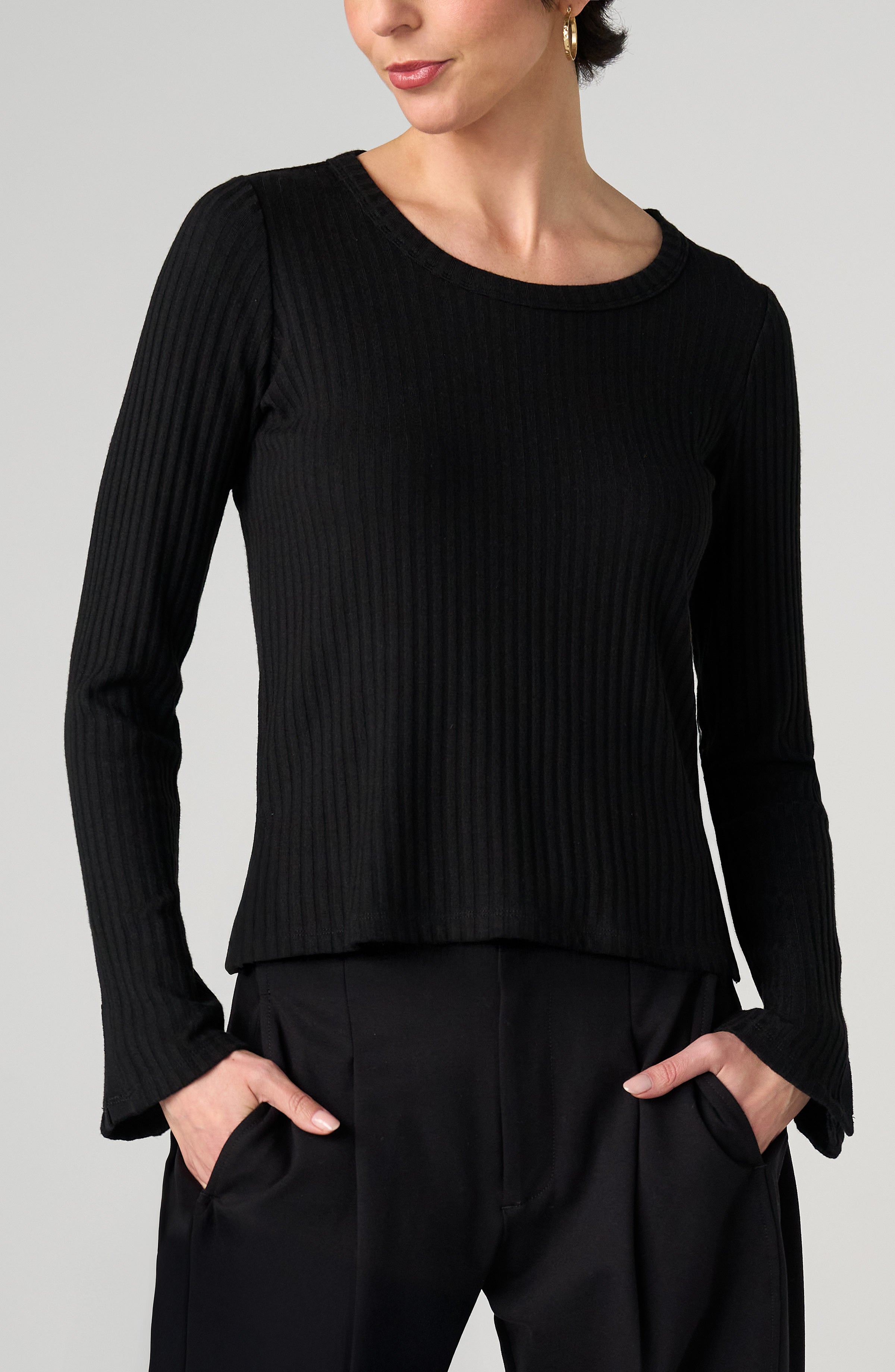 LS Scoop Neck Knit Top