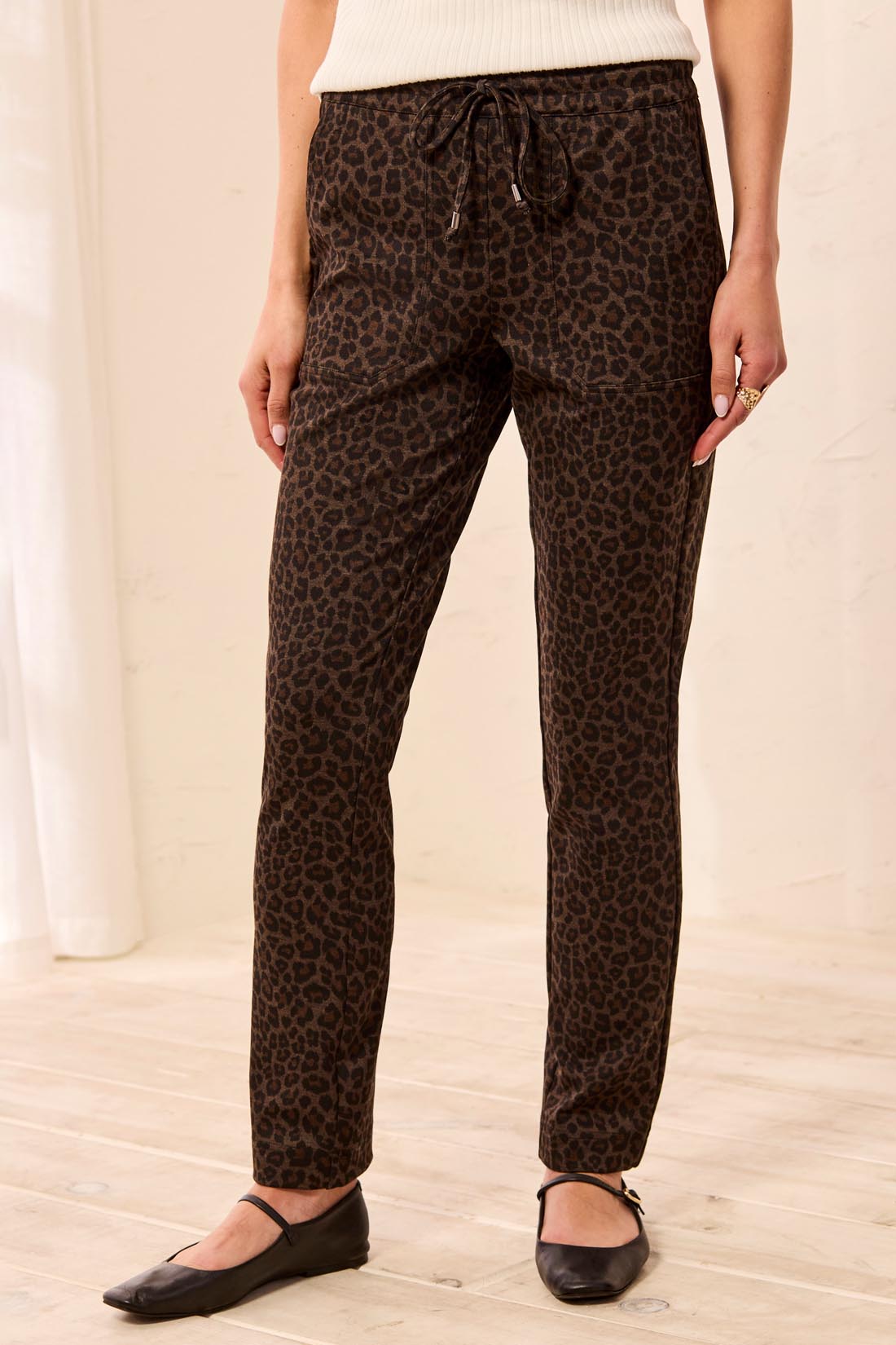 PULL ON ANKLE PANT W/ POCKETS-HICKORY