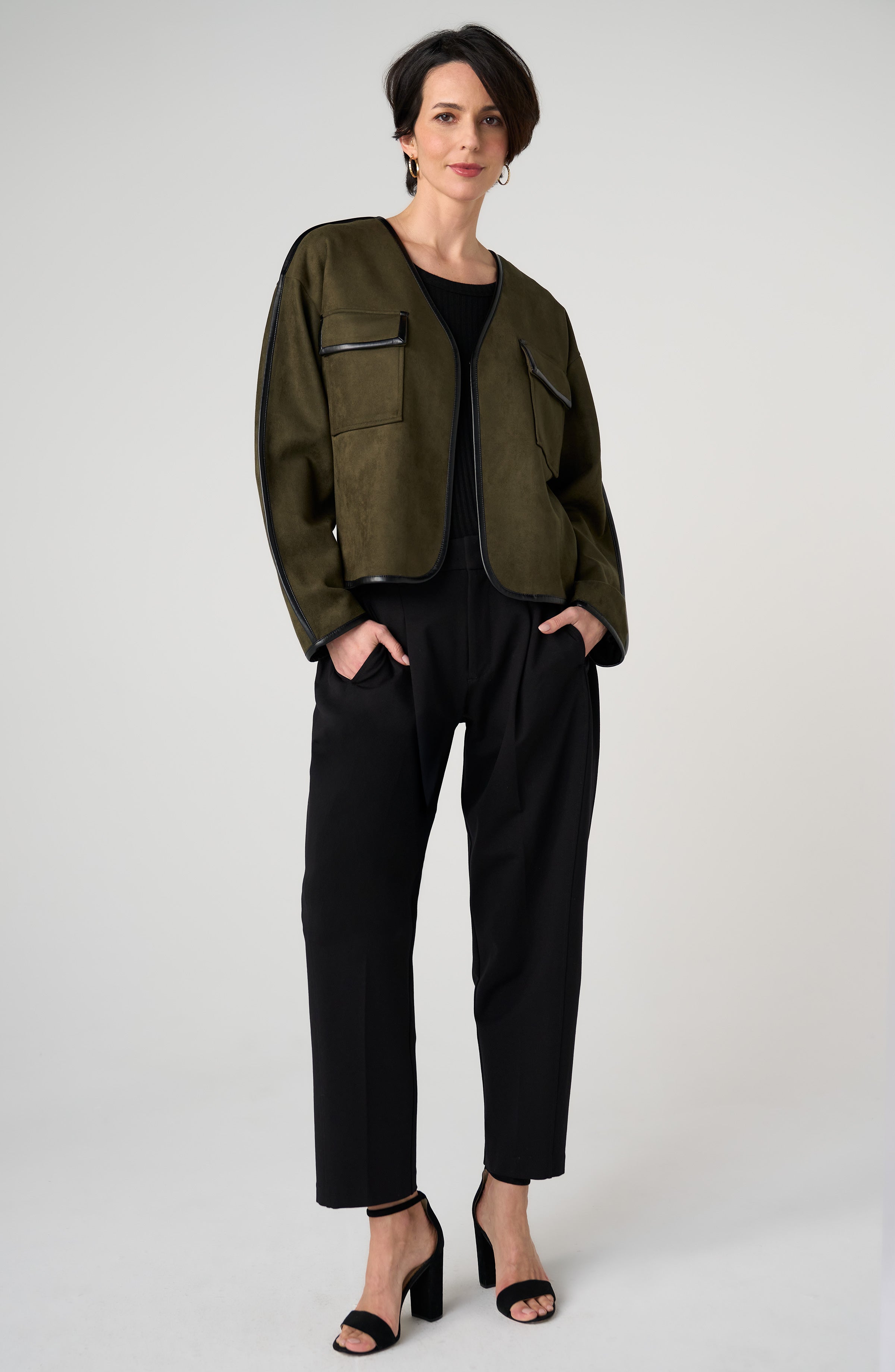 Relaxed Open Front Jacket