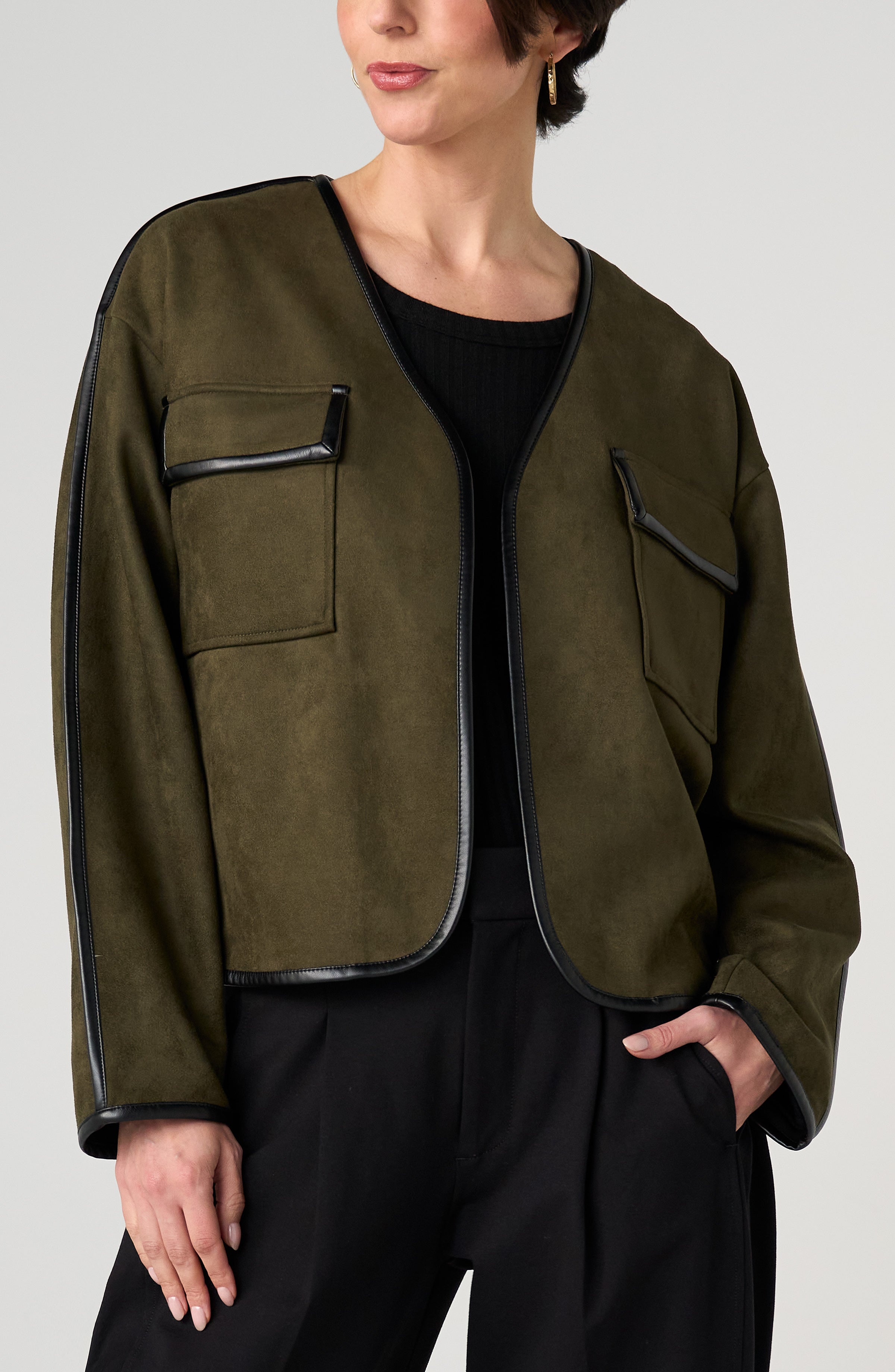 Relaxed Open Front Jacket