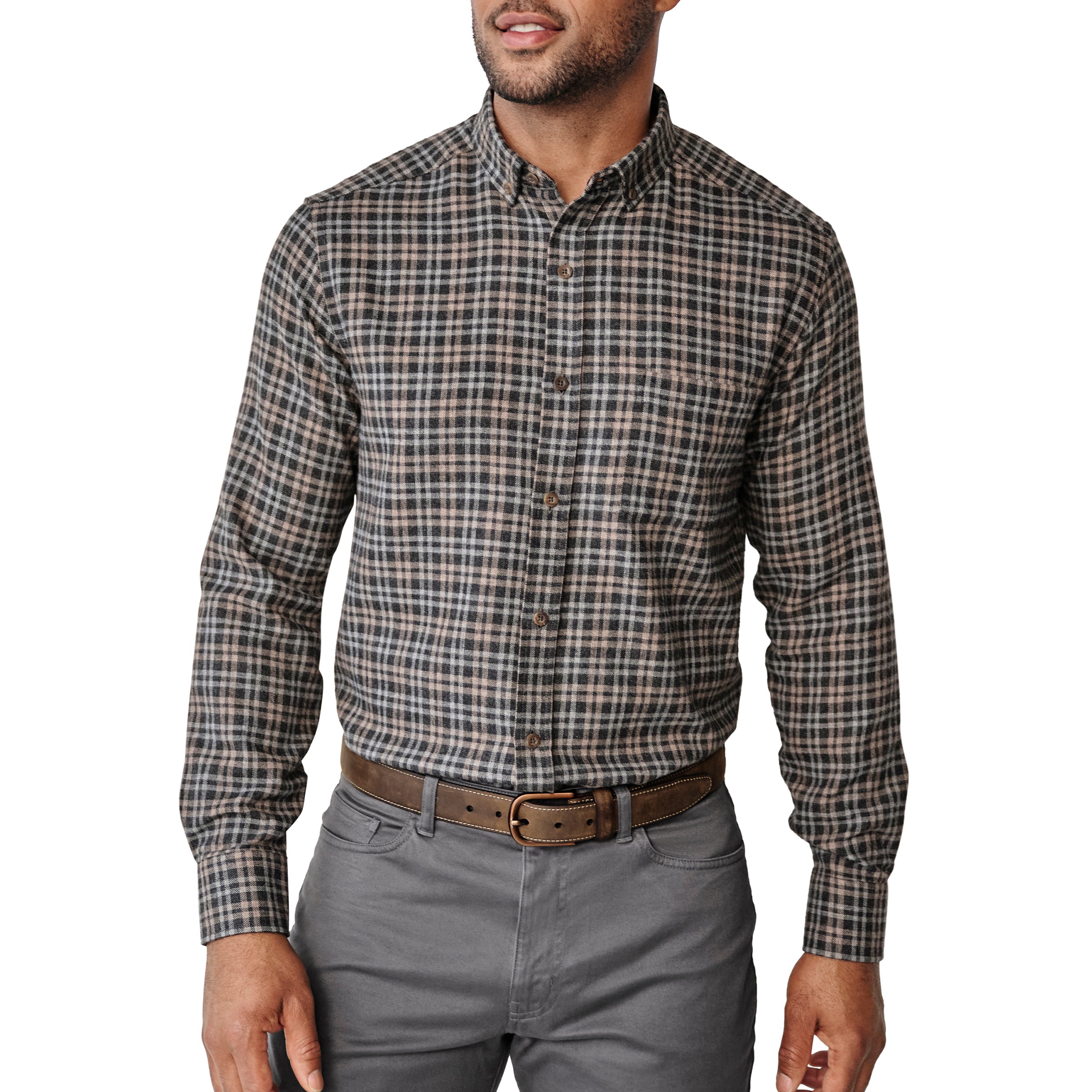 Neal Split Plaid Heather Shirt