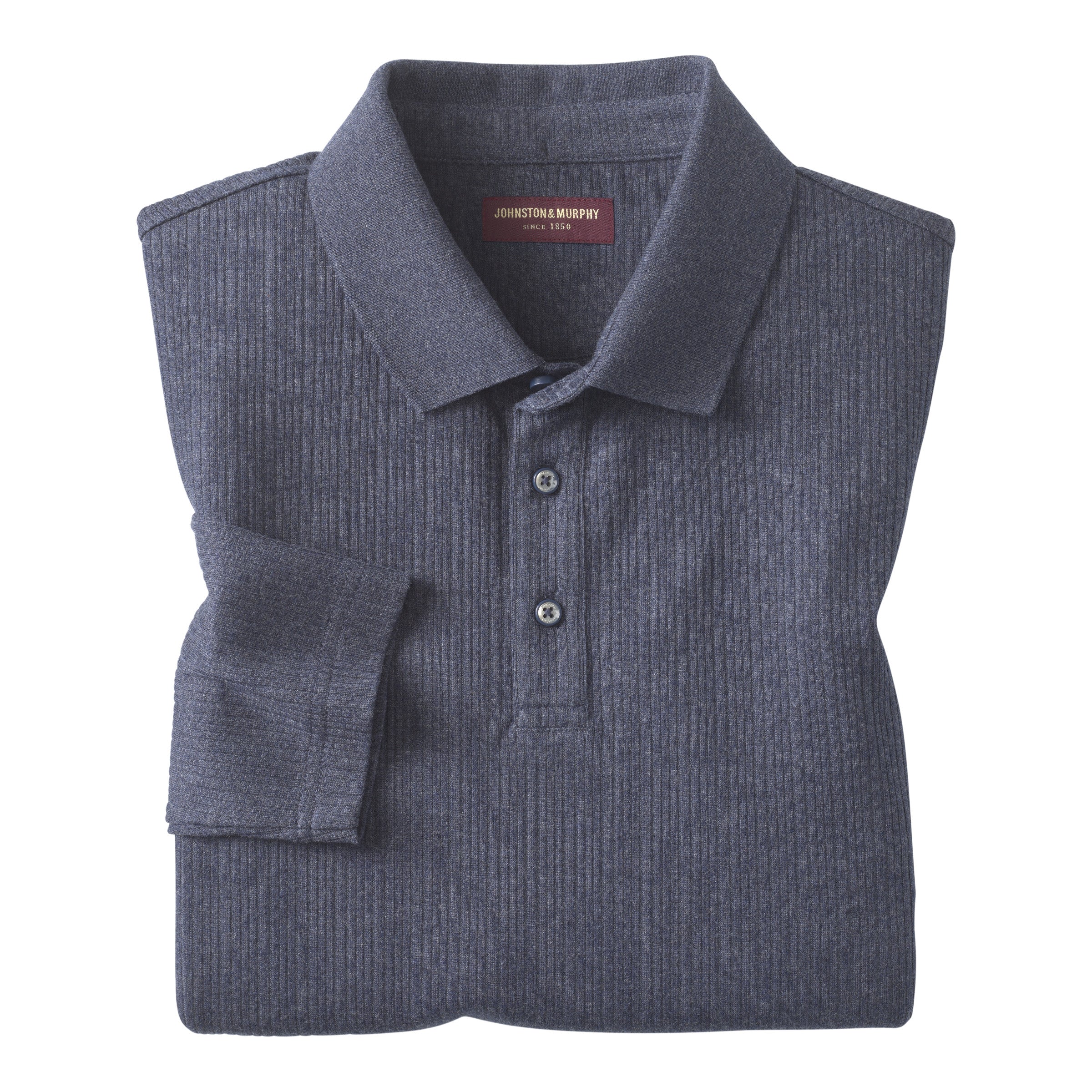 Quincy Ribbed Long Sleeve Polo