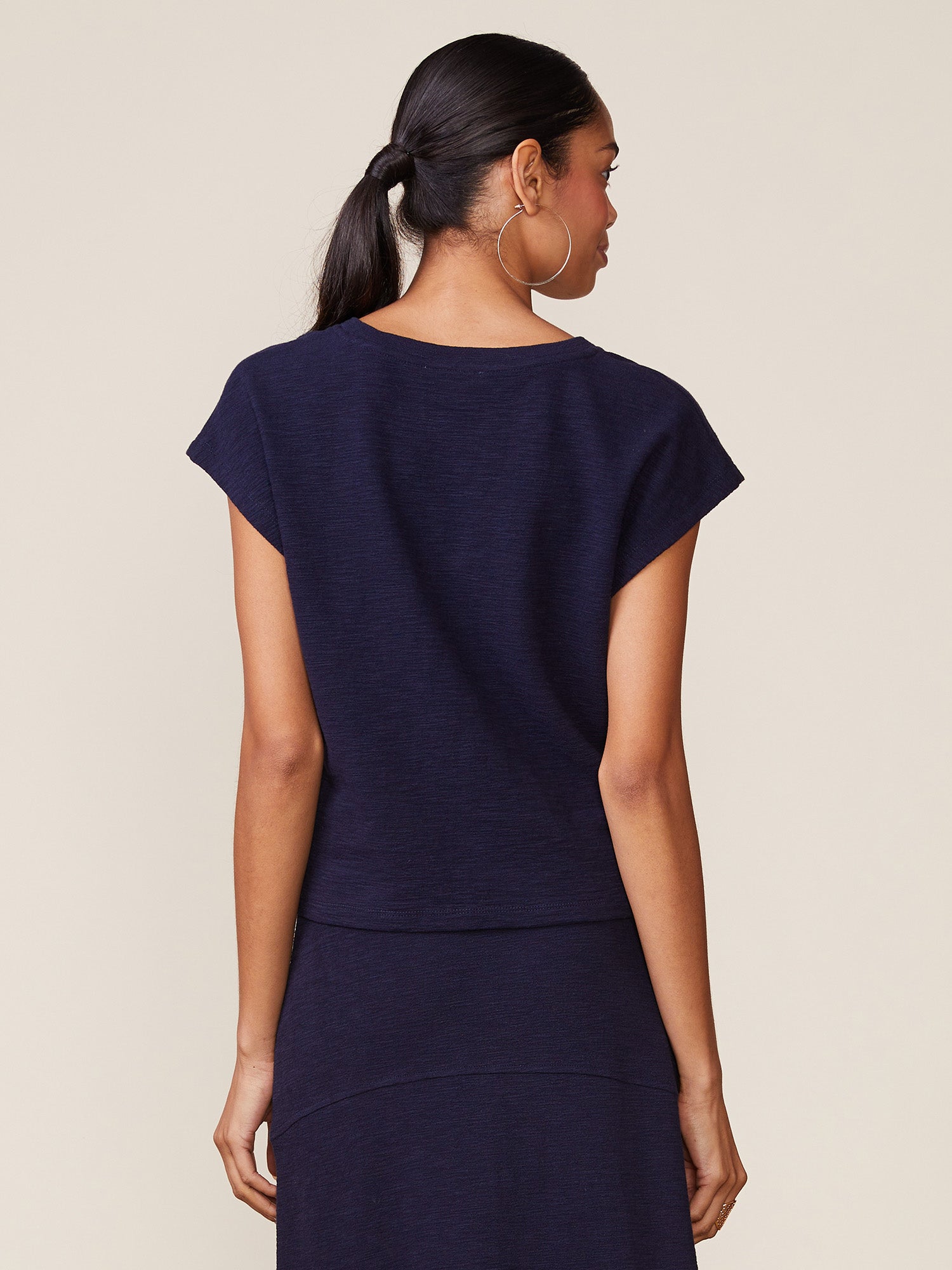 Notch Textured Knit Top
