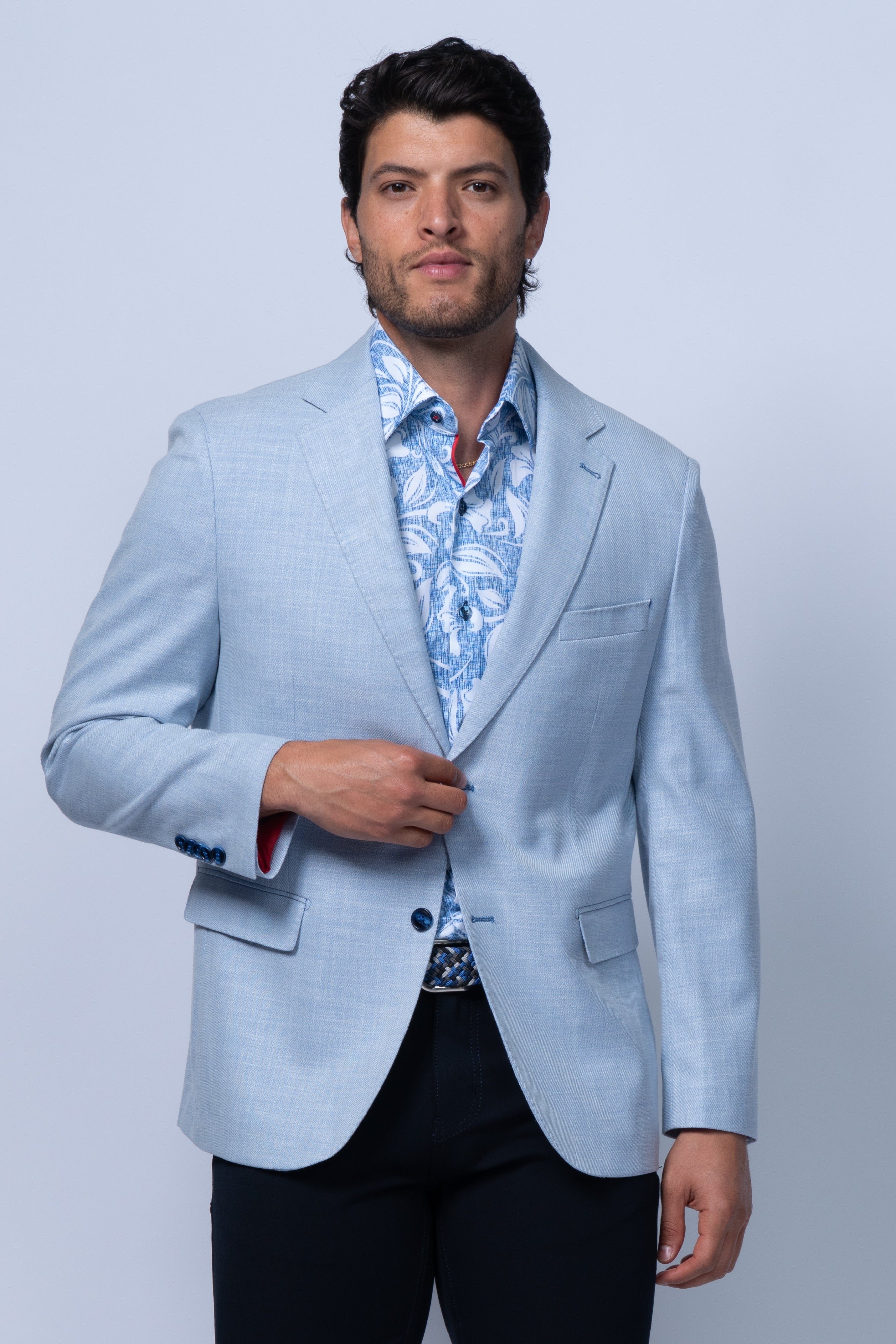 Houston Light Blue Twill Stretch Blazer