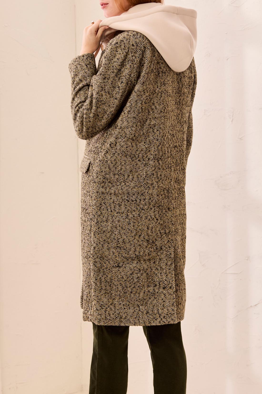 CAR COAT W REMOVABLE HOOD FOOLER-SADDLEBROWN
