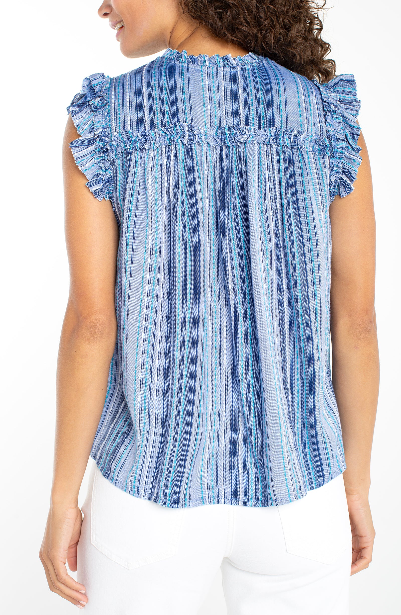 Flutter Sleeve Ruffled Woven Top