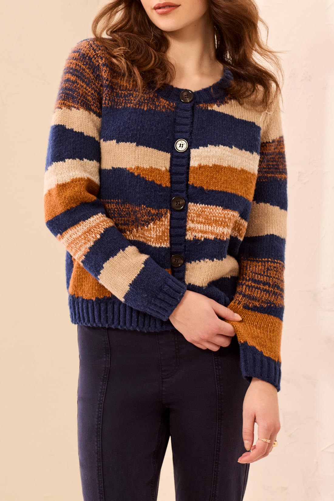 L/S CREW NECK SWT CARDIGAN-STELLAR
