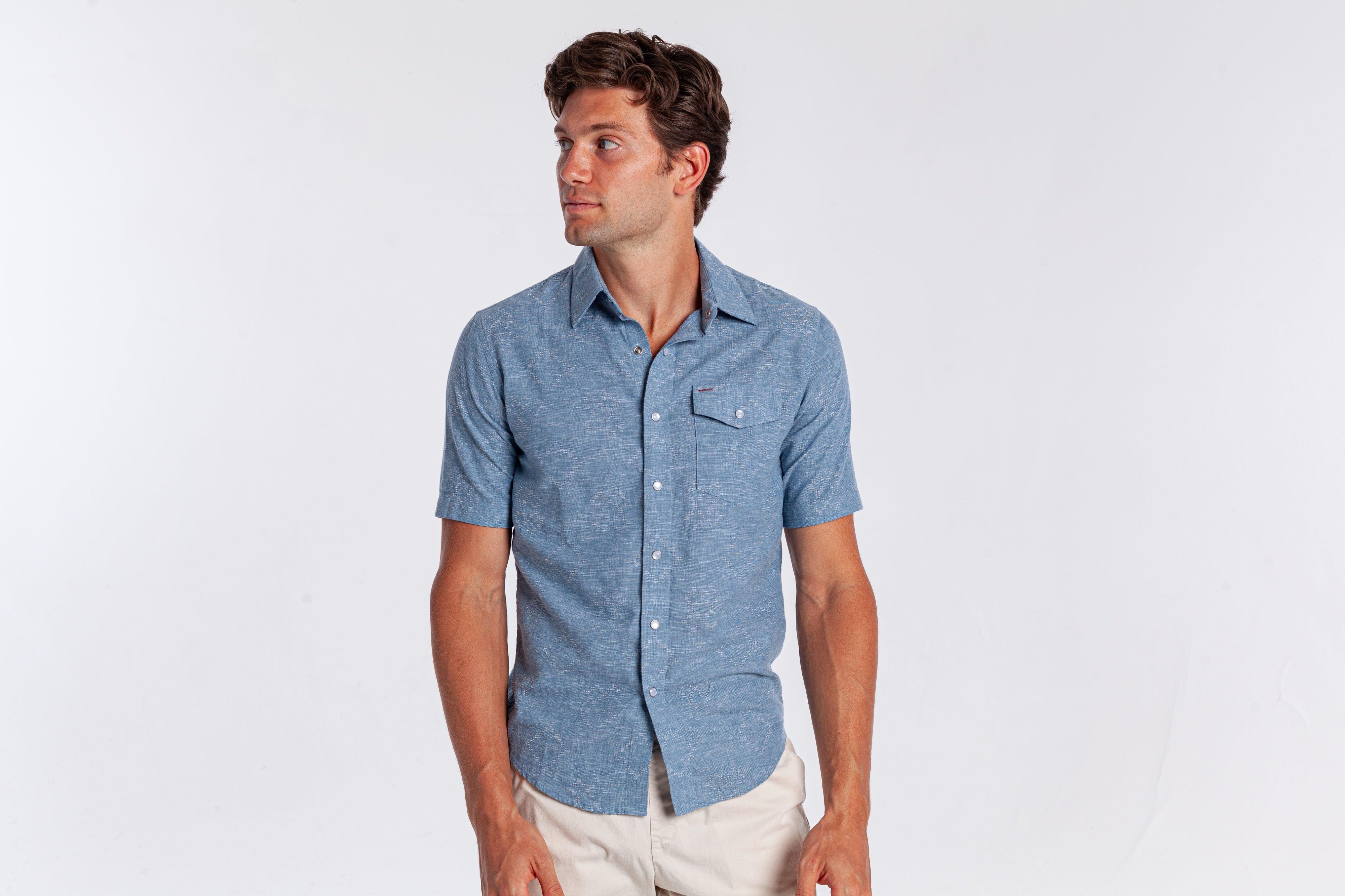 Hemp Cotton Pearl Snap