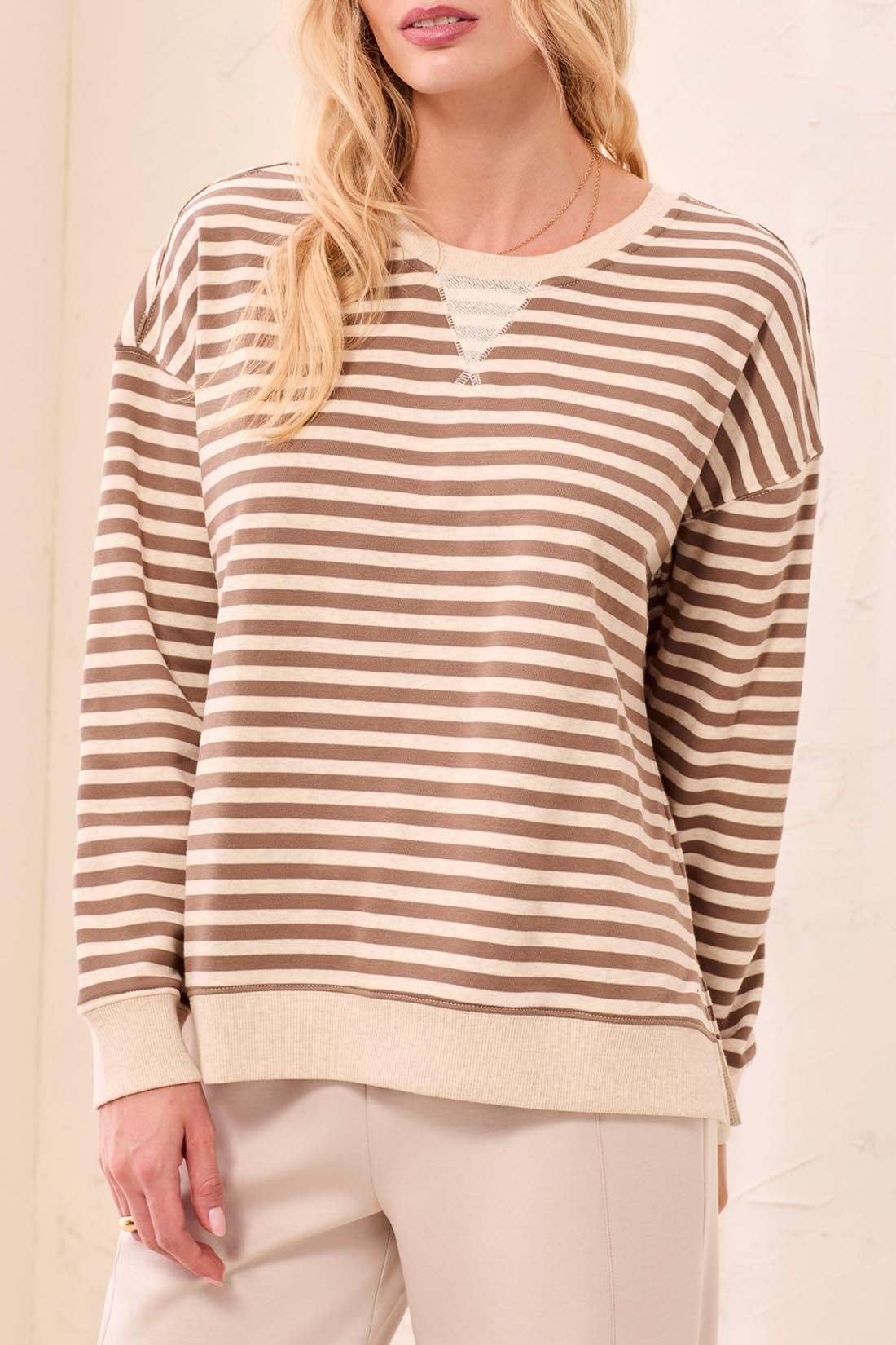 L/S Crew Neck Top w/Combo
