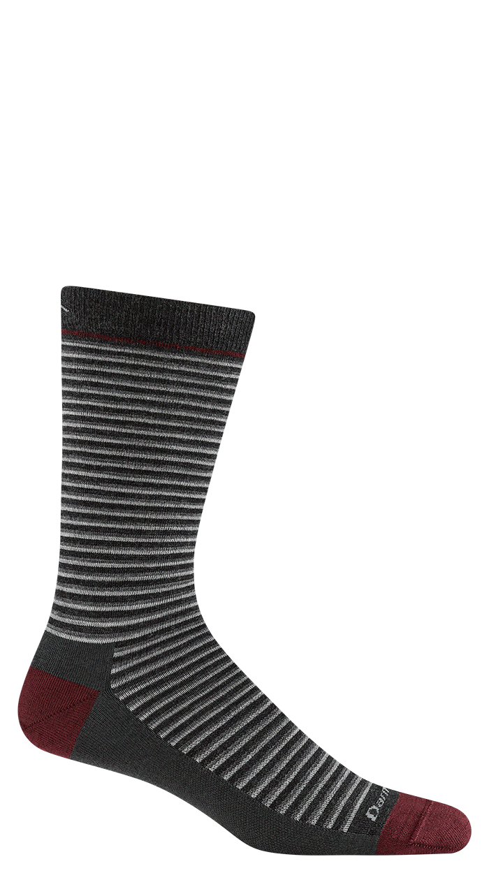 Men's Microstripe Crew Lighweight No Cushion Lifestyle Socks