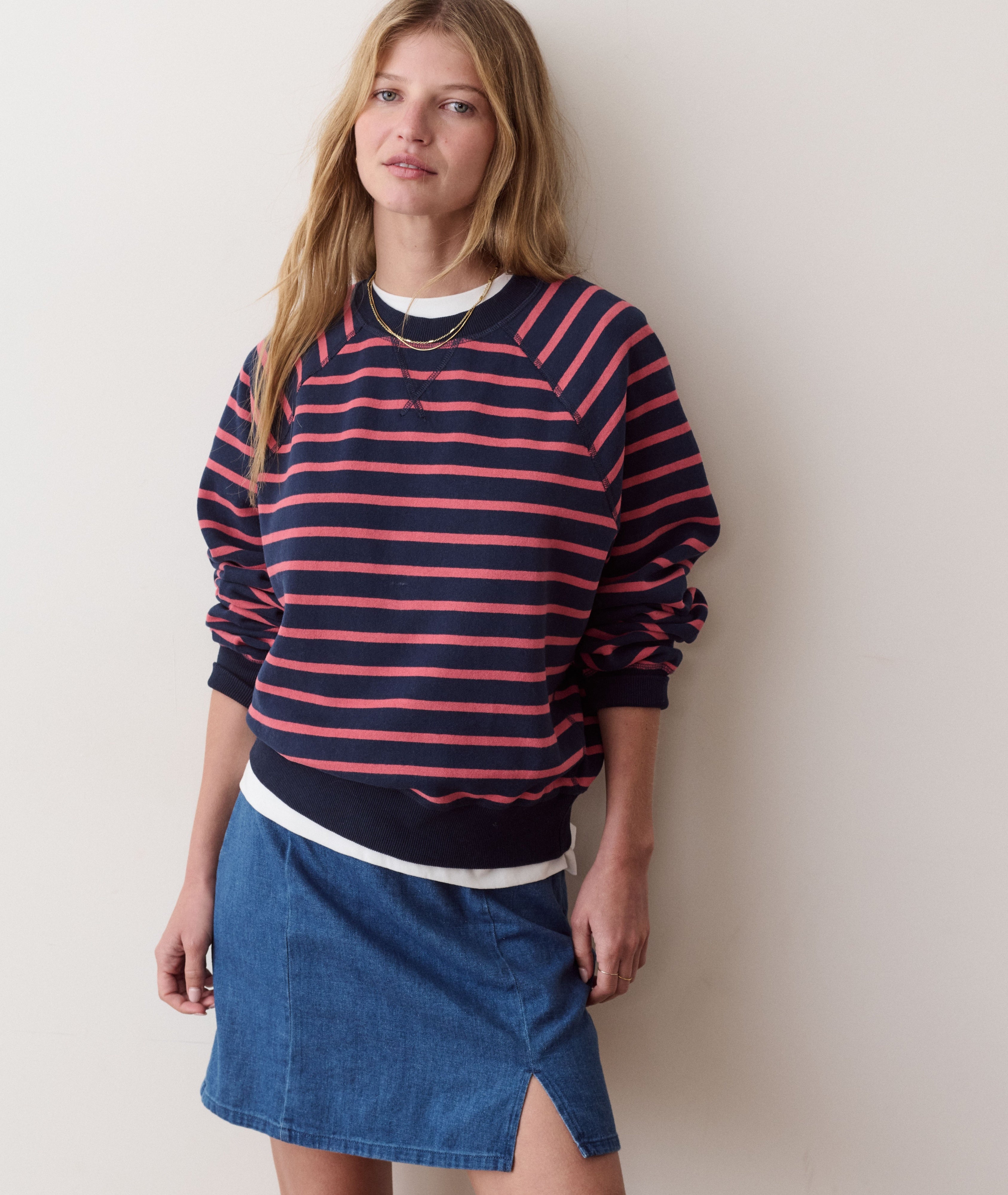 Cloud 9 Fleece Reversible Sweatshirt Stripe Snow