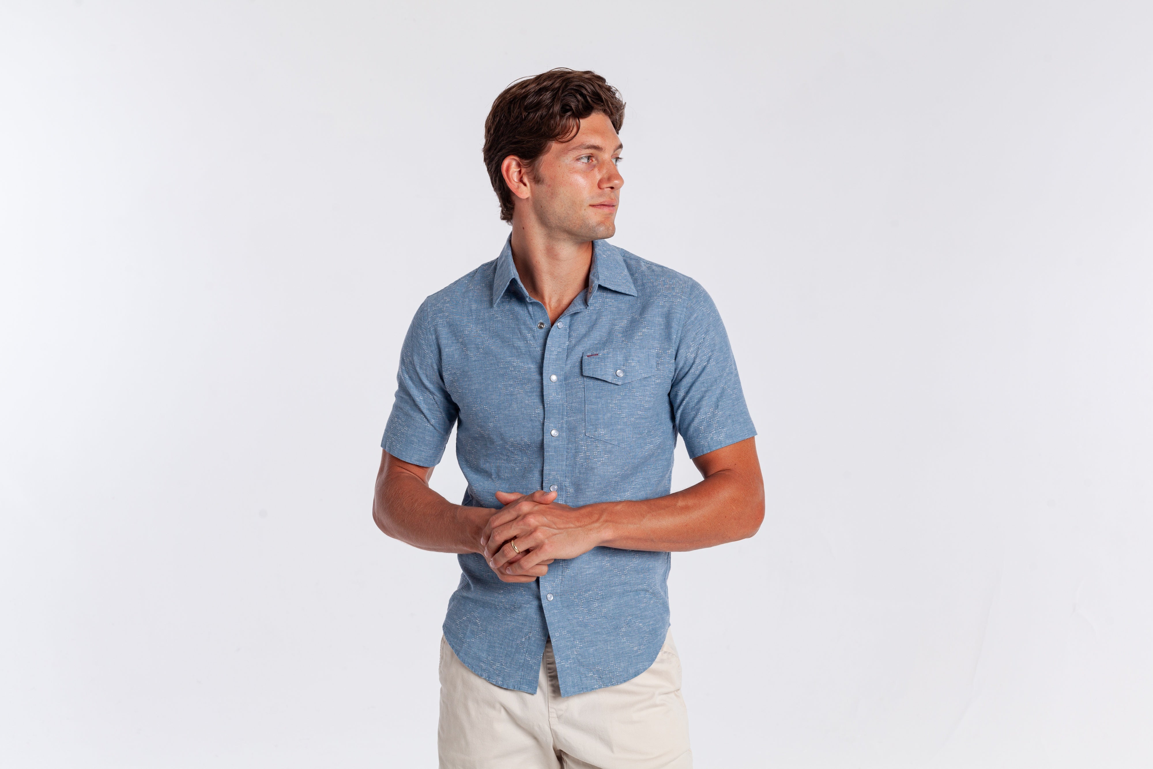 Hemp Cotton Pearl Snap