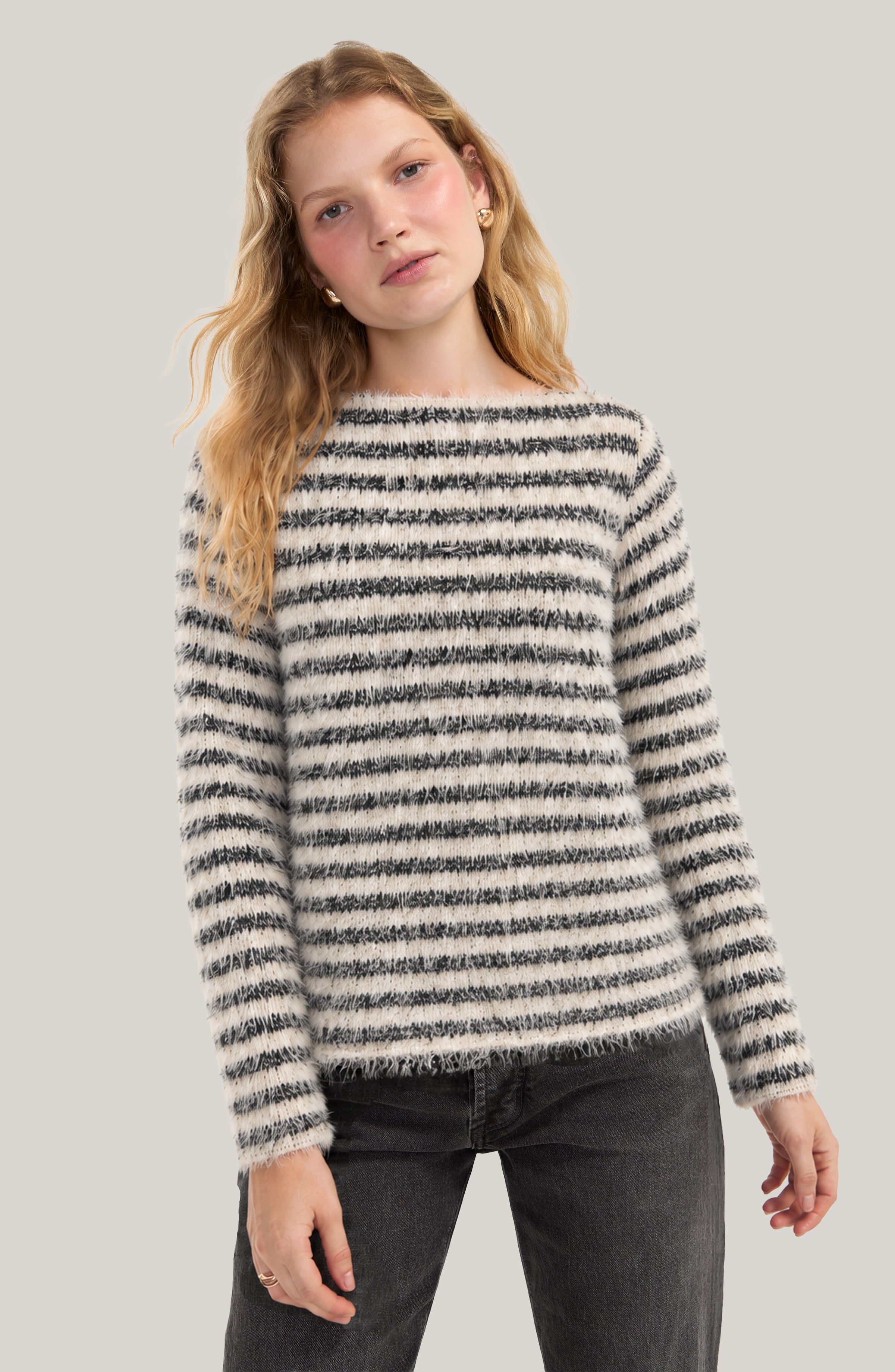 LS Boatneck Knit Top