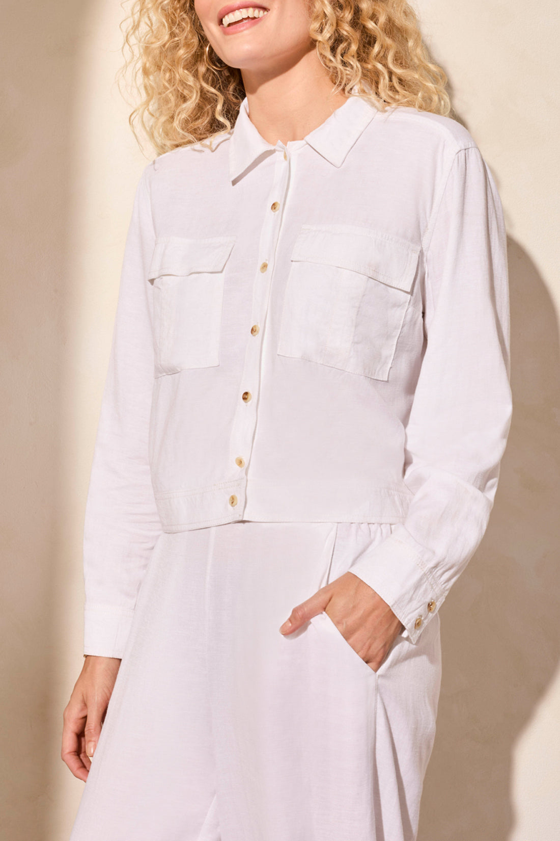 L/S Button Front Jacket W/ Chest Pockets