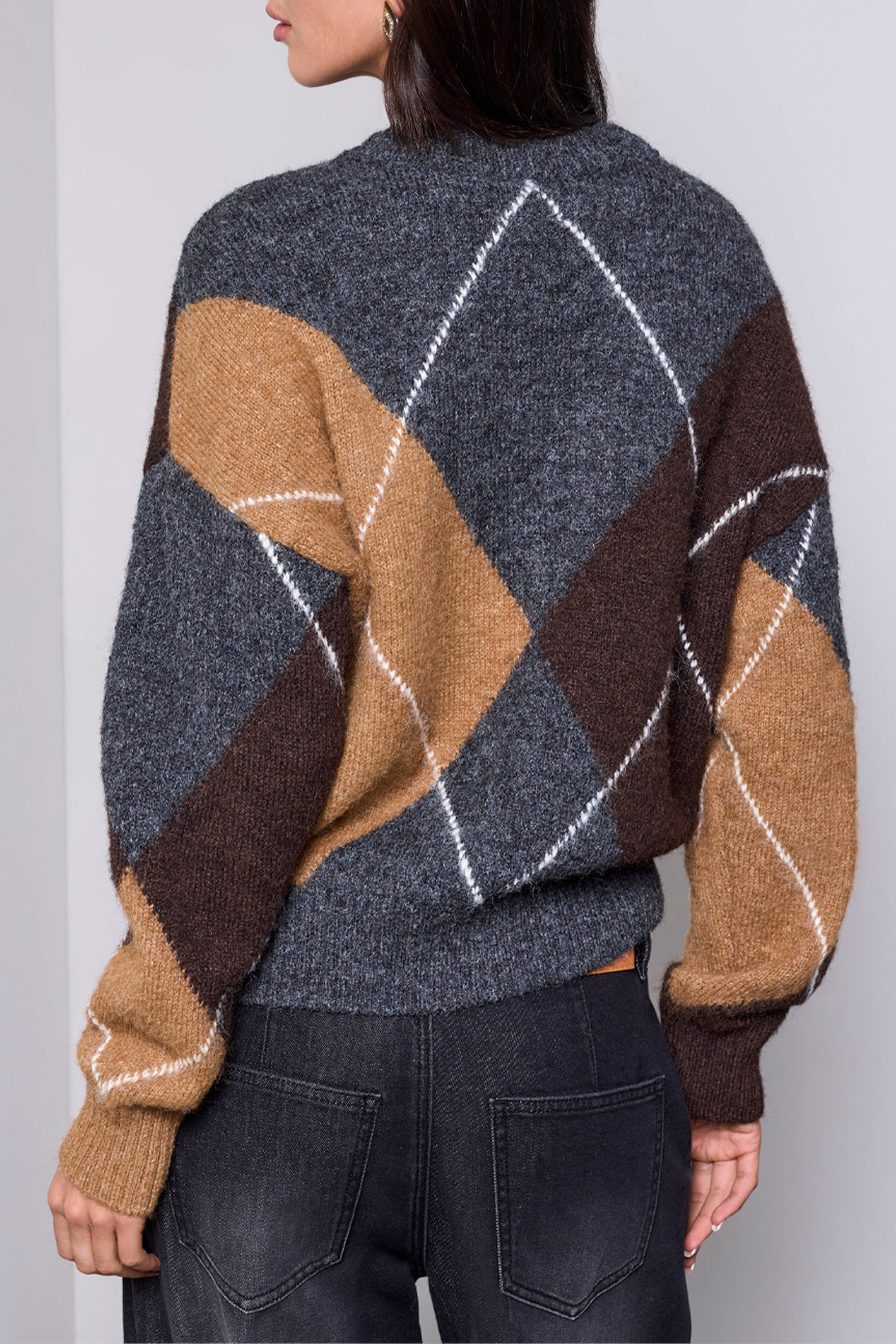 Lofty Argyle Sweater Cardigan
