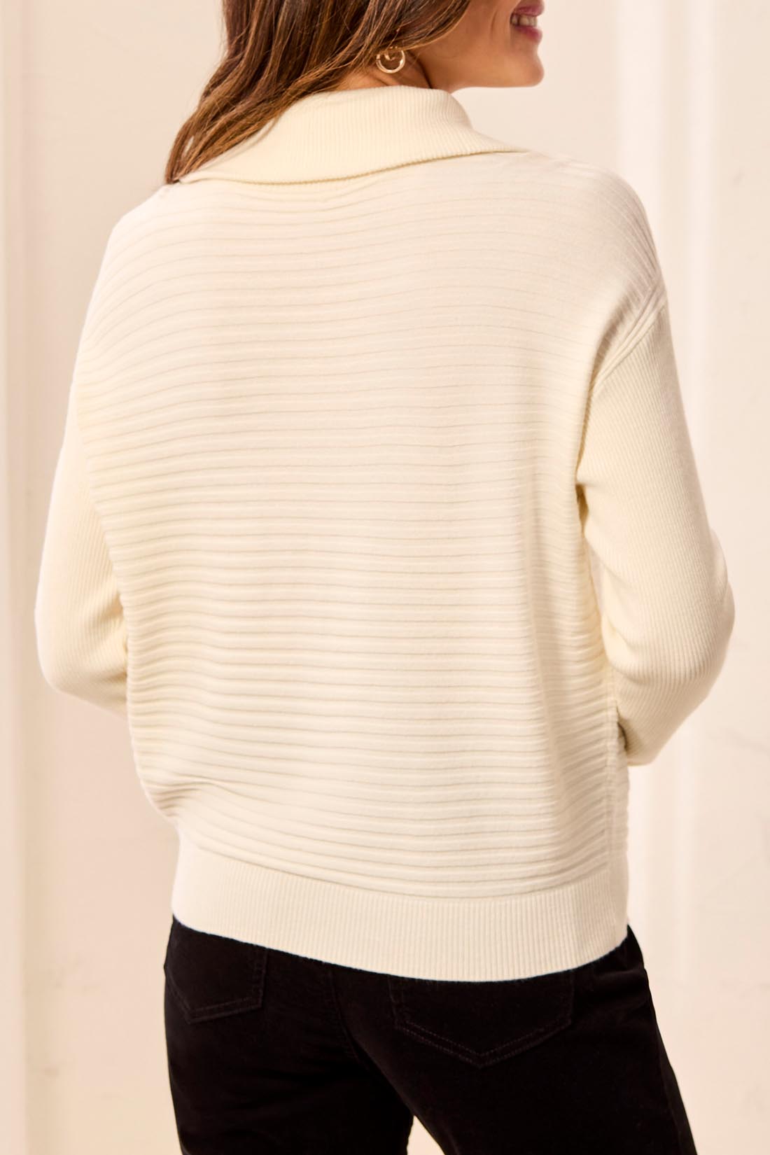 Zip up V Neck Sweater