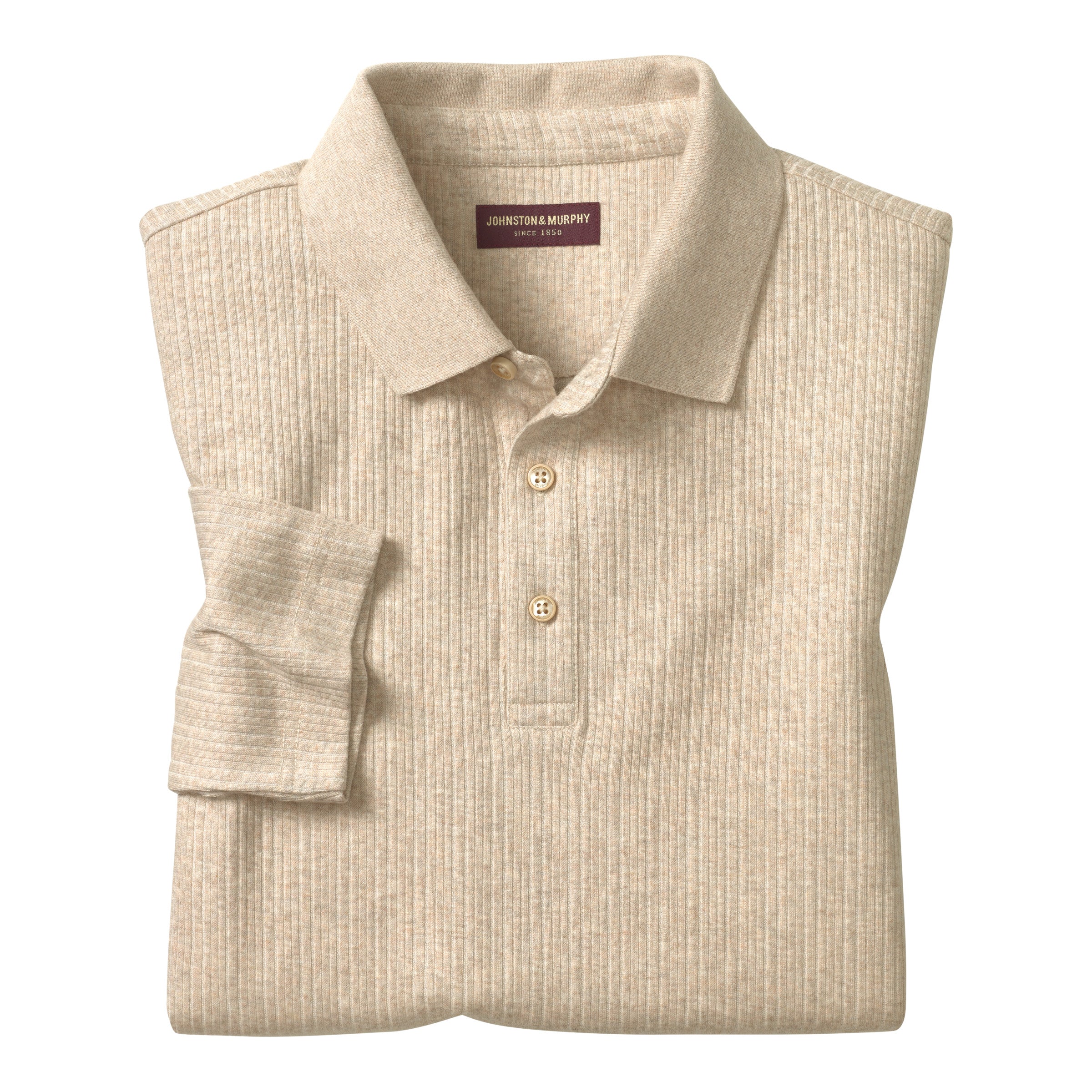 Quincy Ribbed Long Sleeve Polo