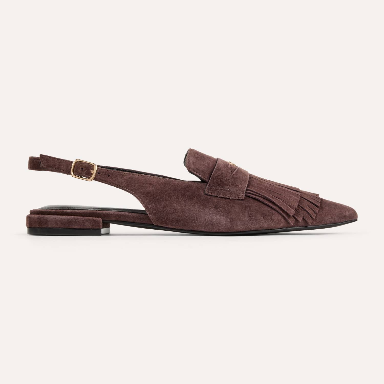 Warren Flat in Chocolate Suede