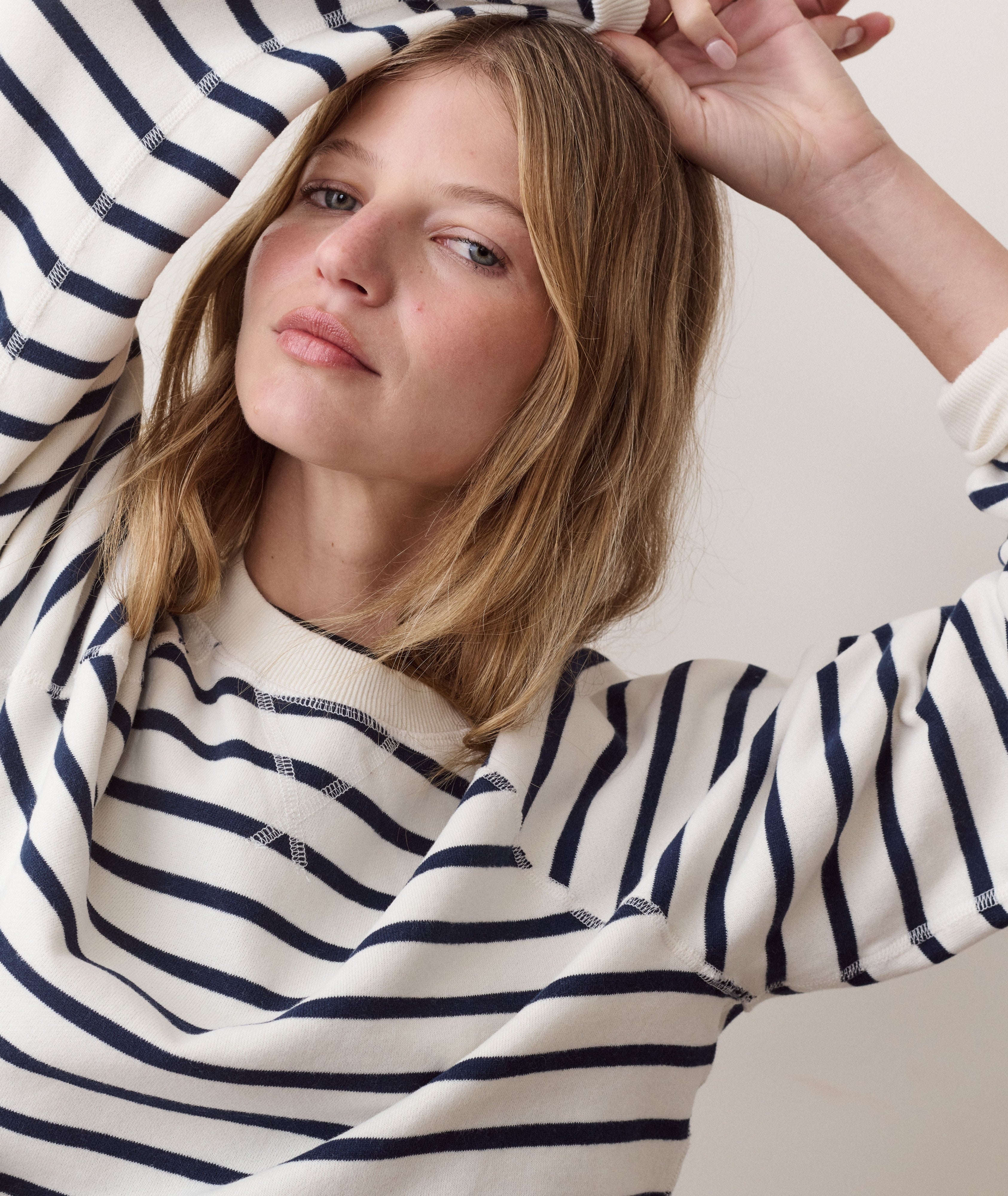 Cloud 9 Fleece Reversible Sweatshirt Stripe Snow
