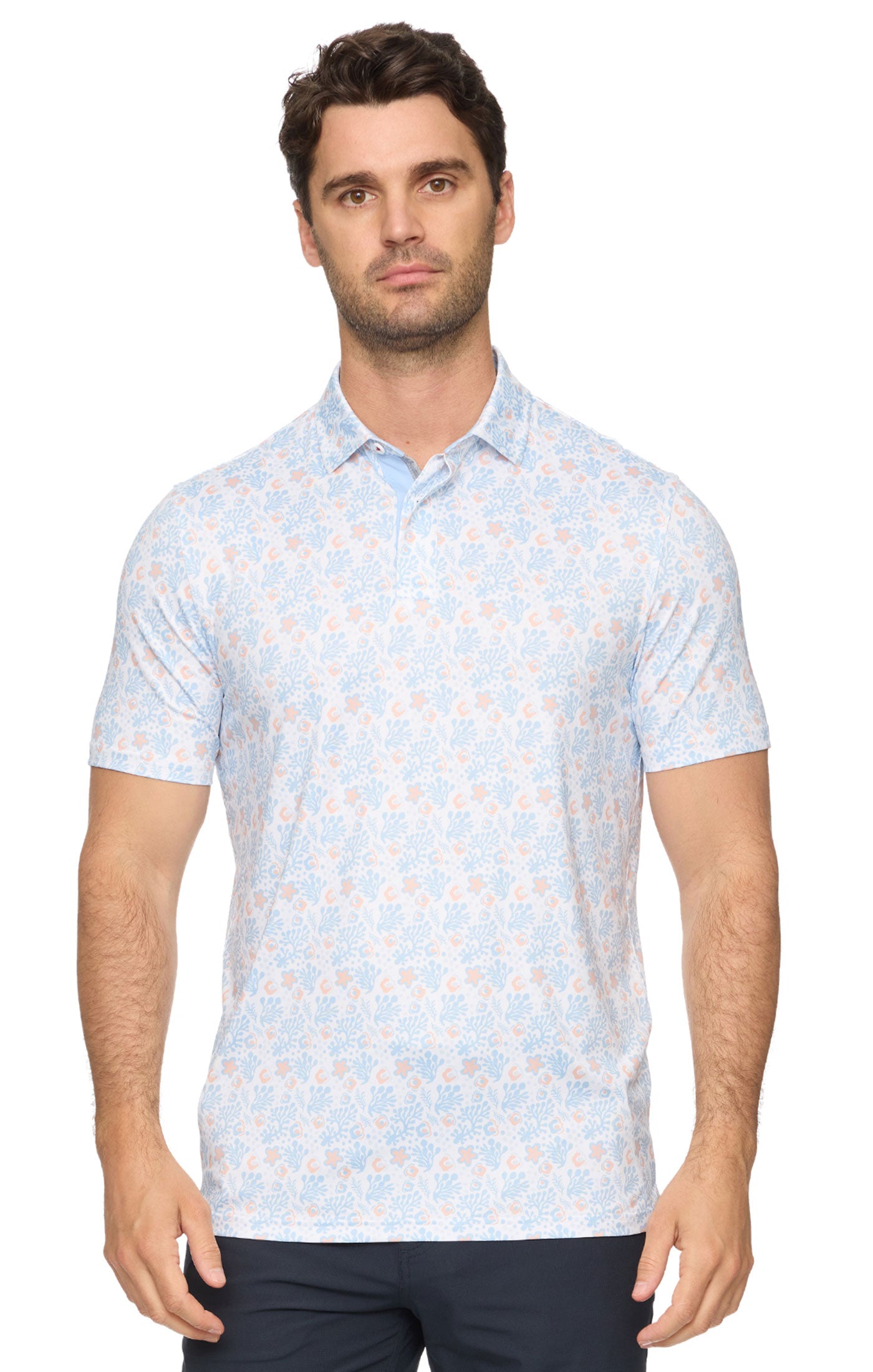 Berryville SS Floral Print Performance Polo