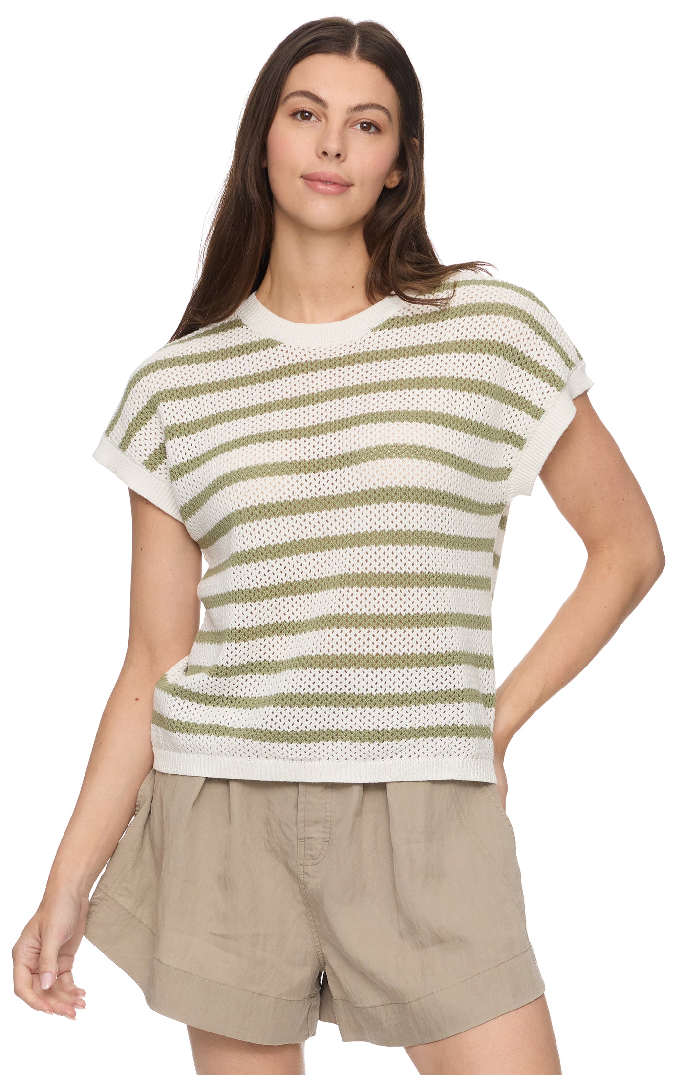 Ashley SS Stripe Sweater Tee
