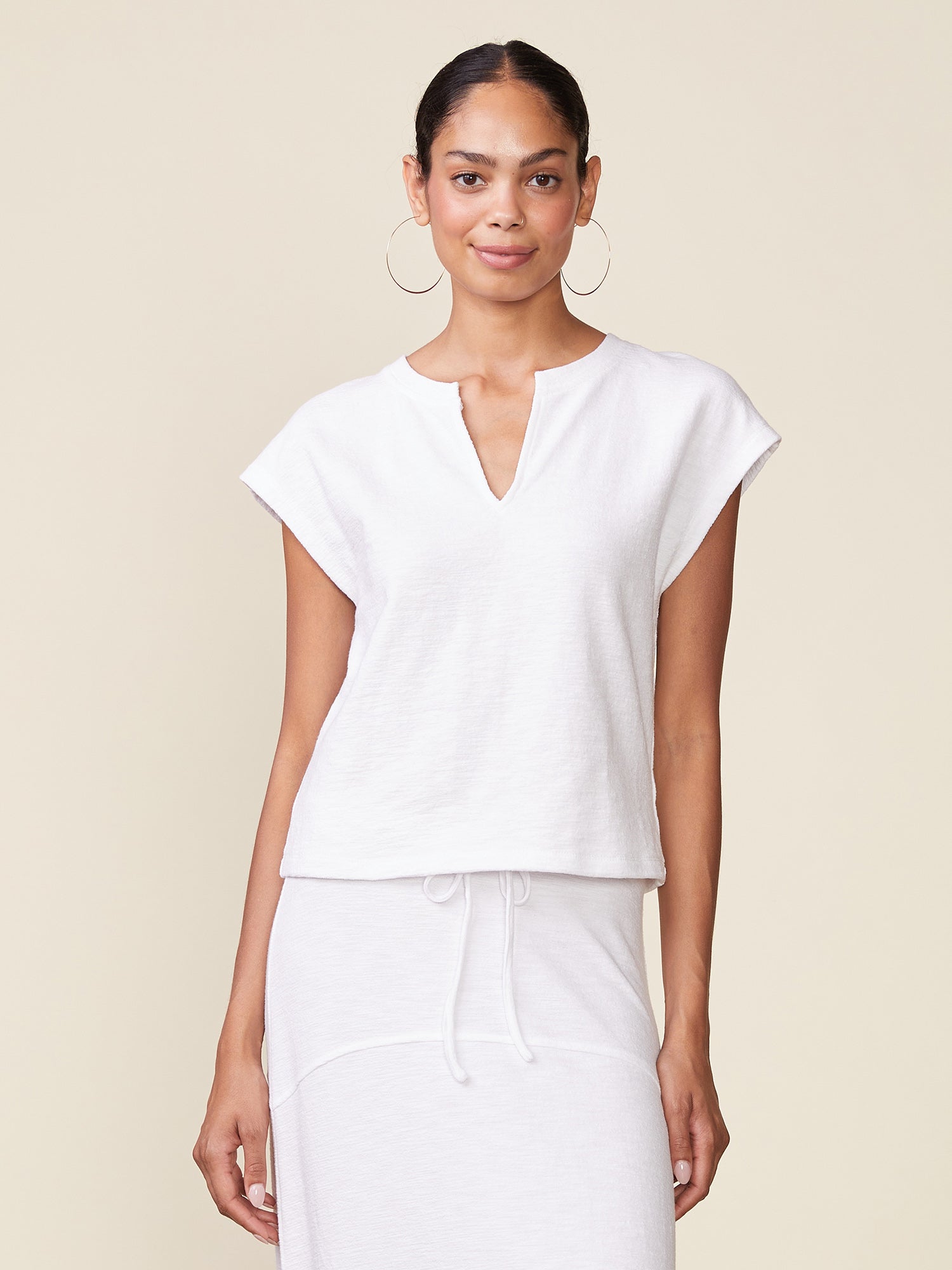 Notch Textured Knit Top
