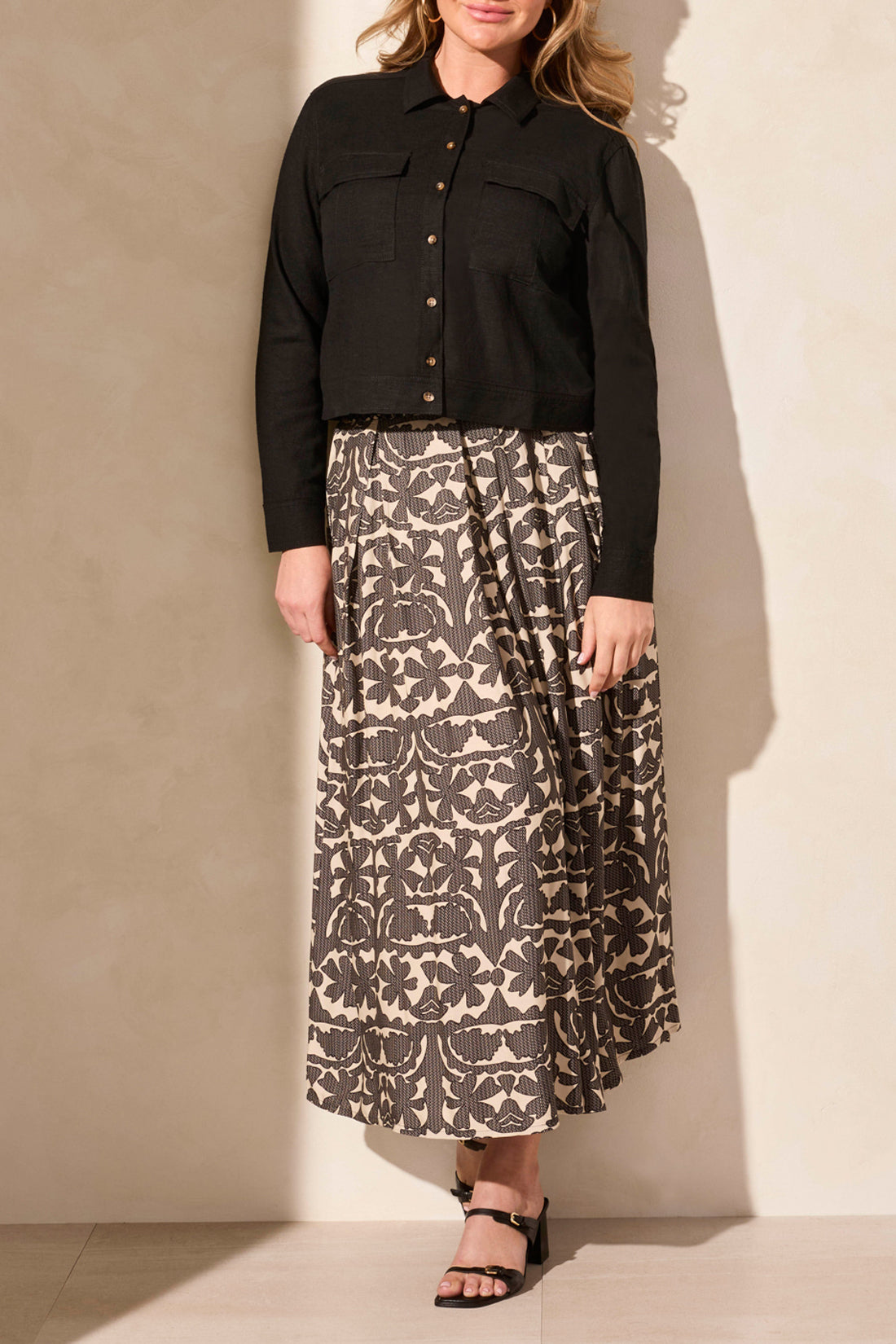 L/S Button Front Jacket W/ Chest Pockets