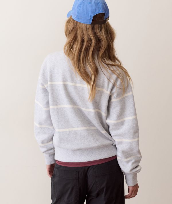 Cloud 9 Half Zip Sweatshirt Wide Stripe- Heather