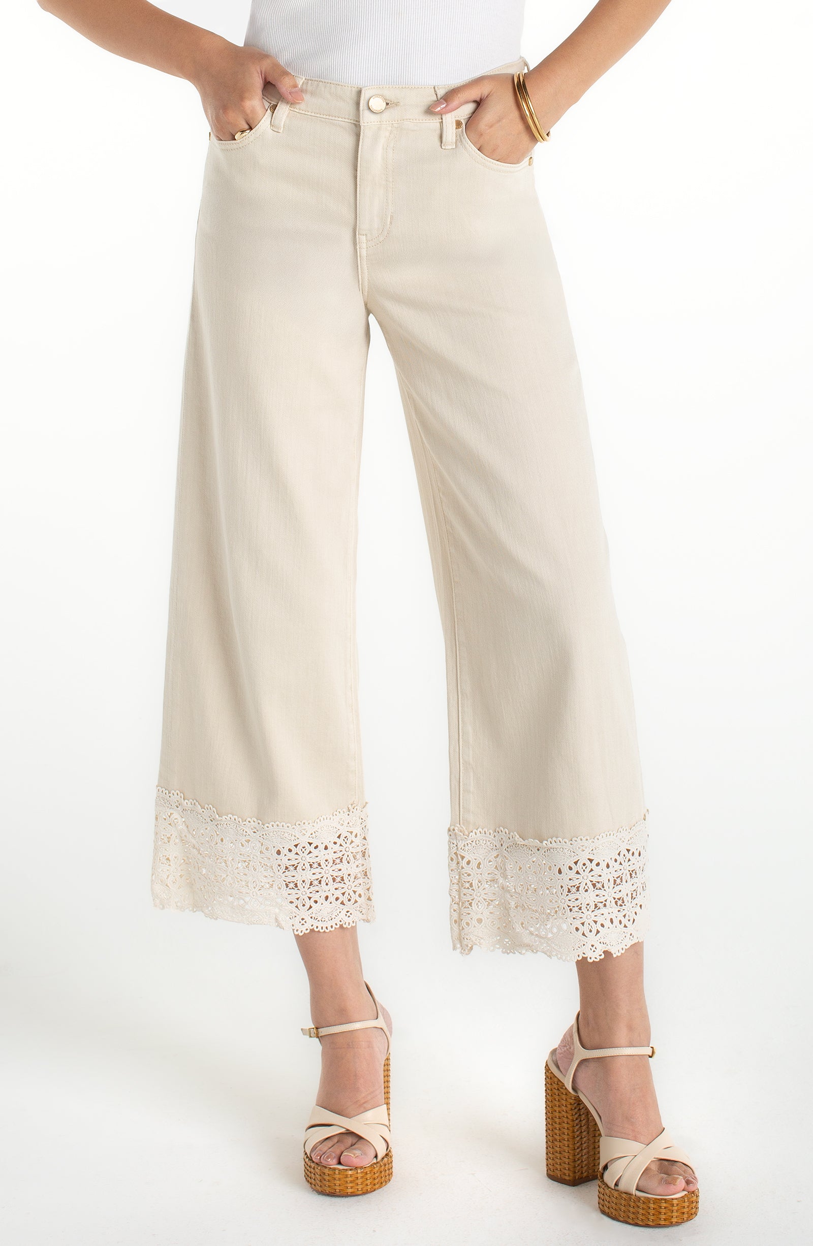 Stride Wide Leg w/ Lace Trim 27" Inseam