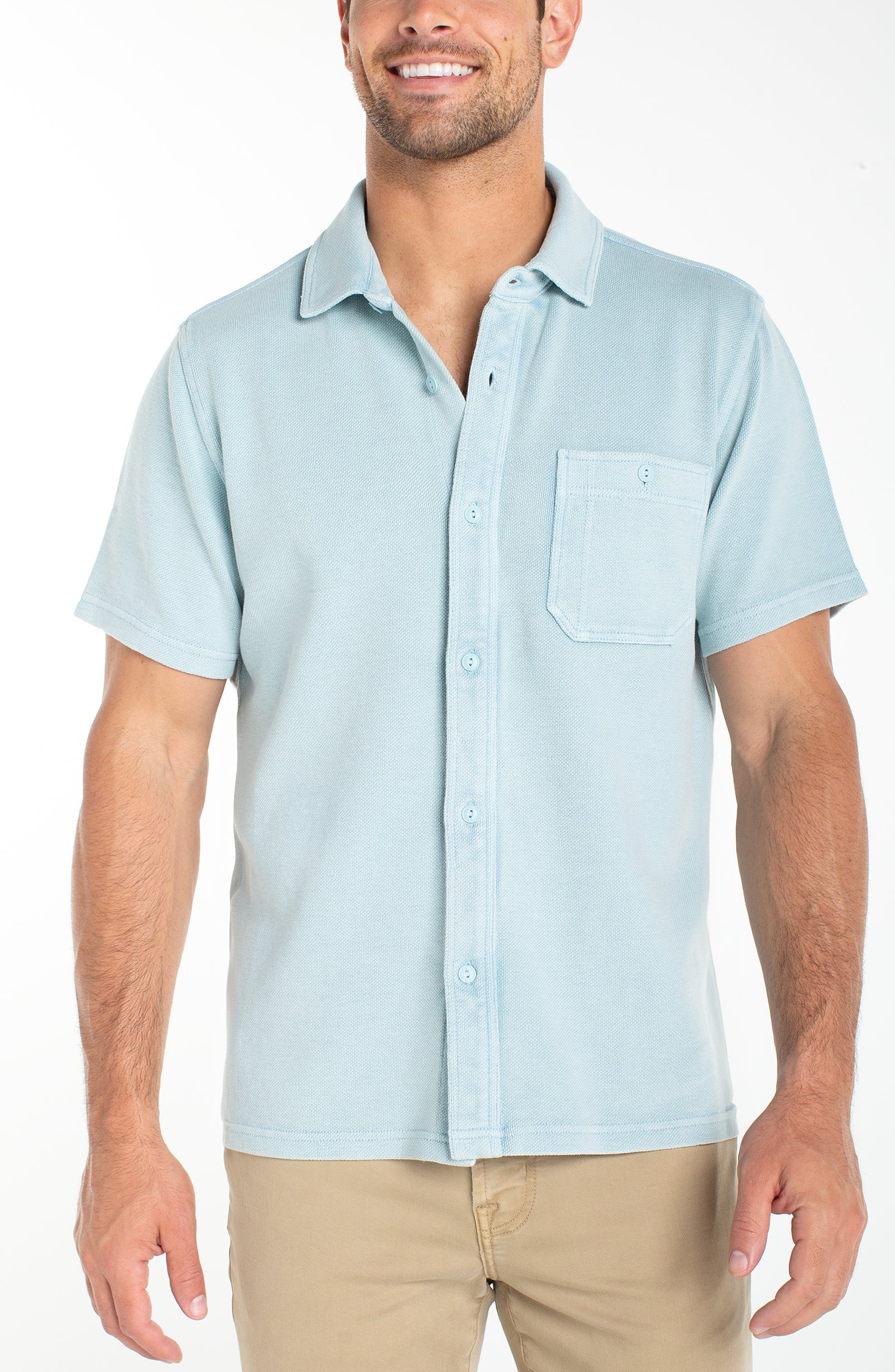 Men's Knit s/s Button up Shirt
