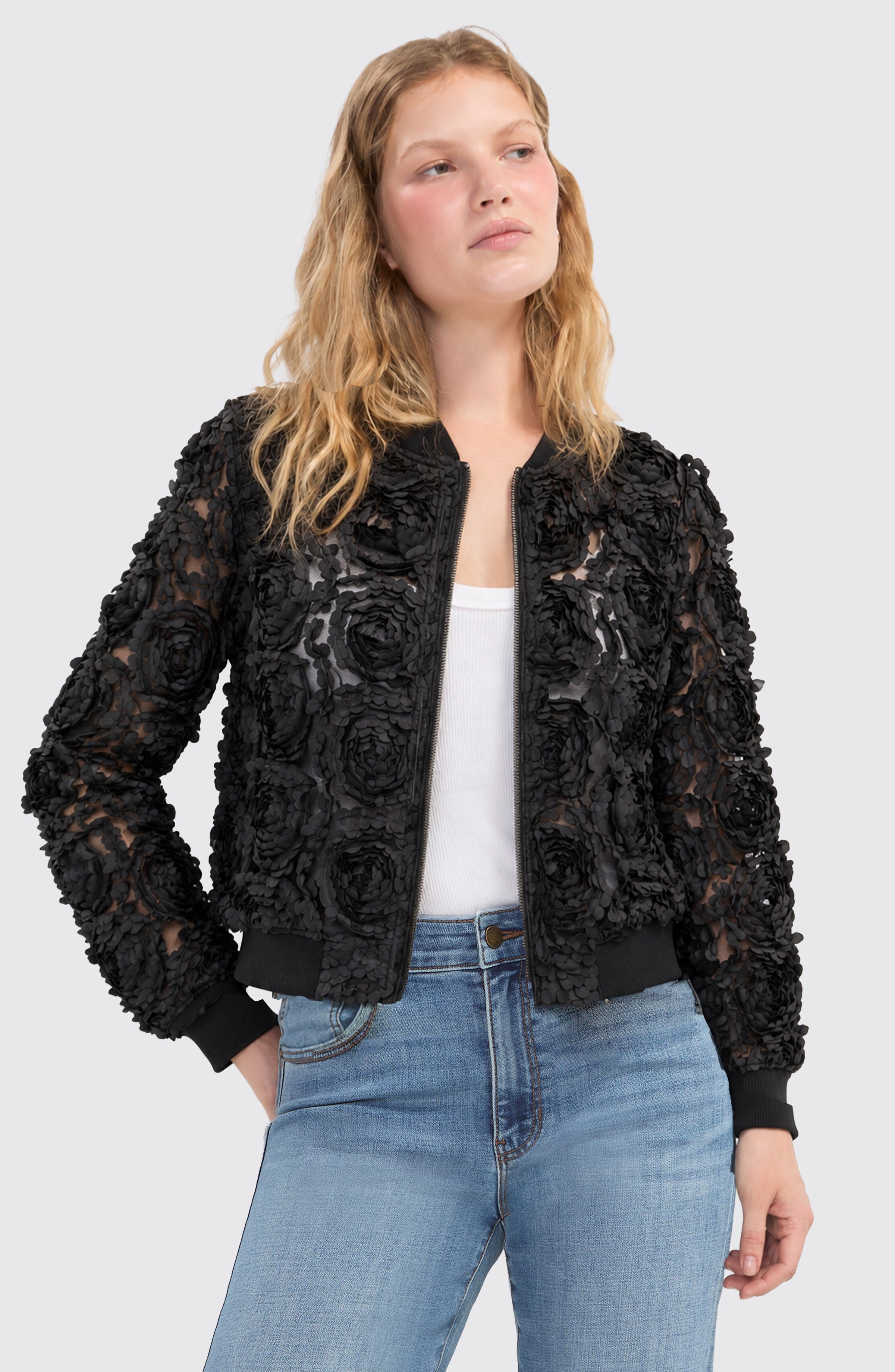 LS Full Zip Woven Bomber Jacket
