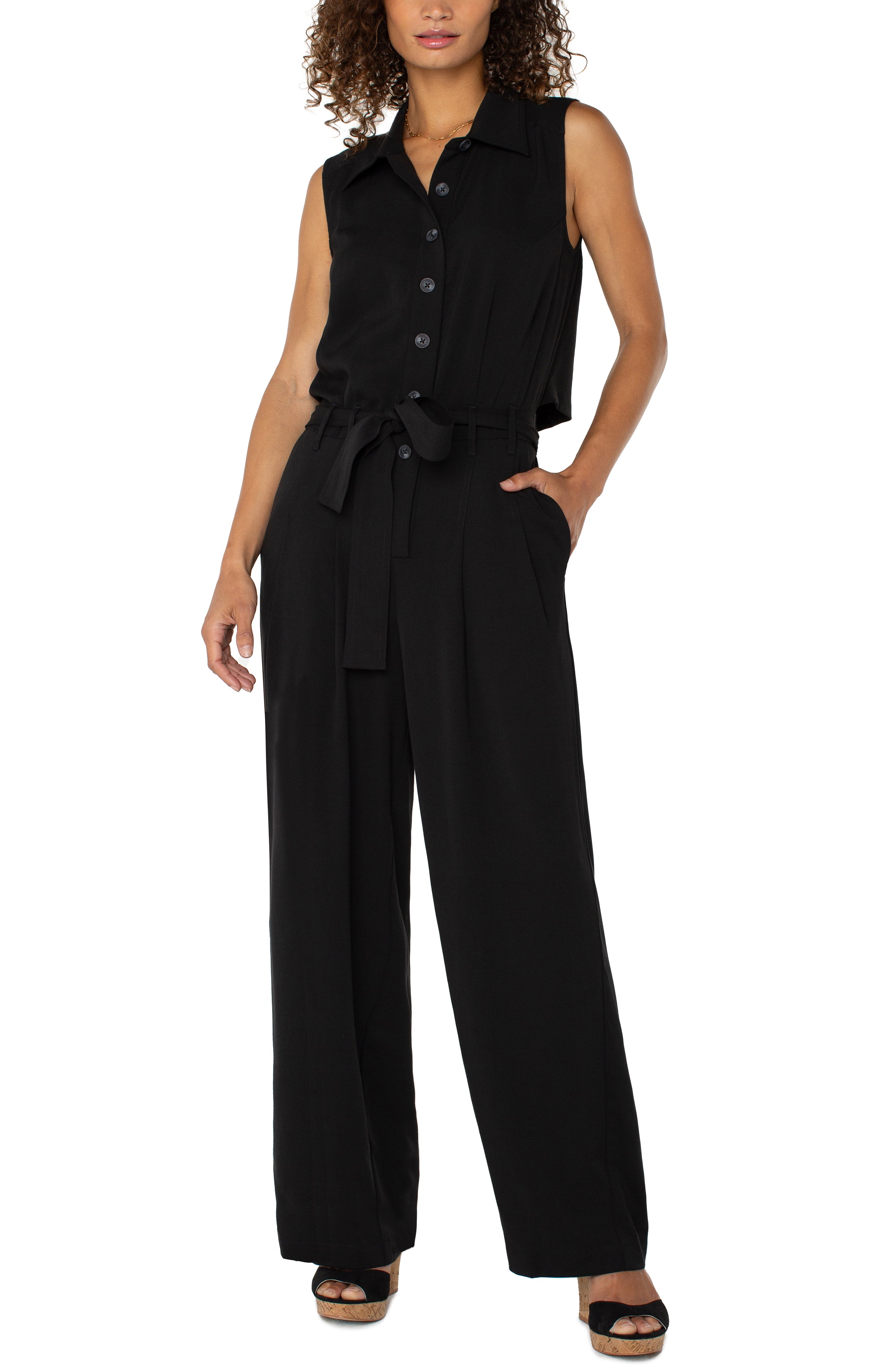 Sleeveless Wide Leg Jumpsuit 31"