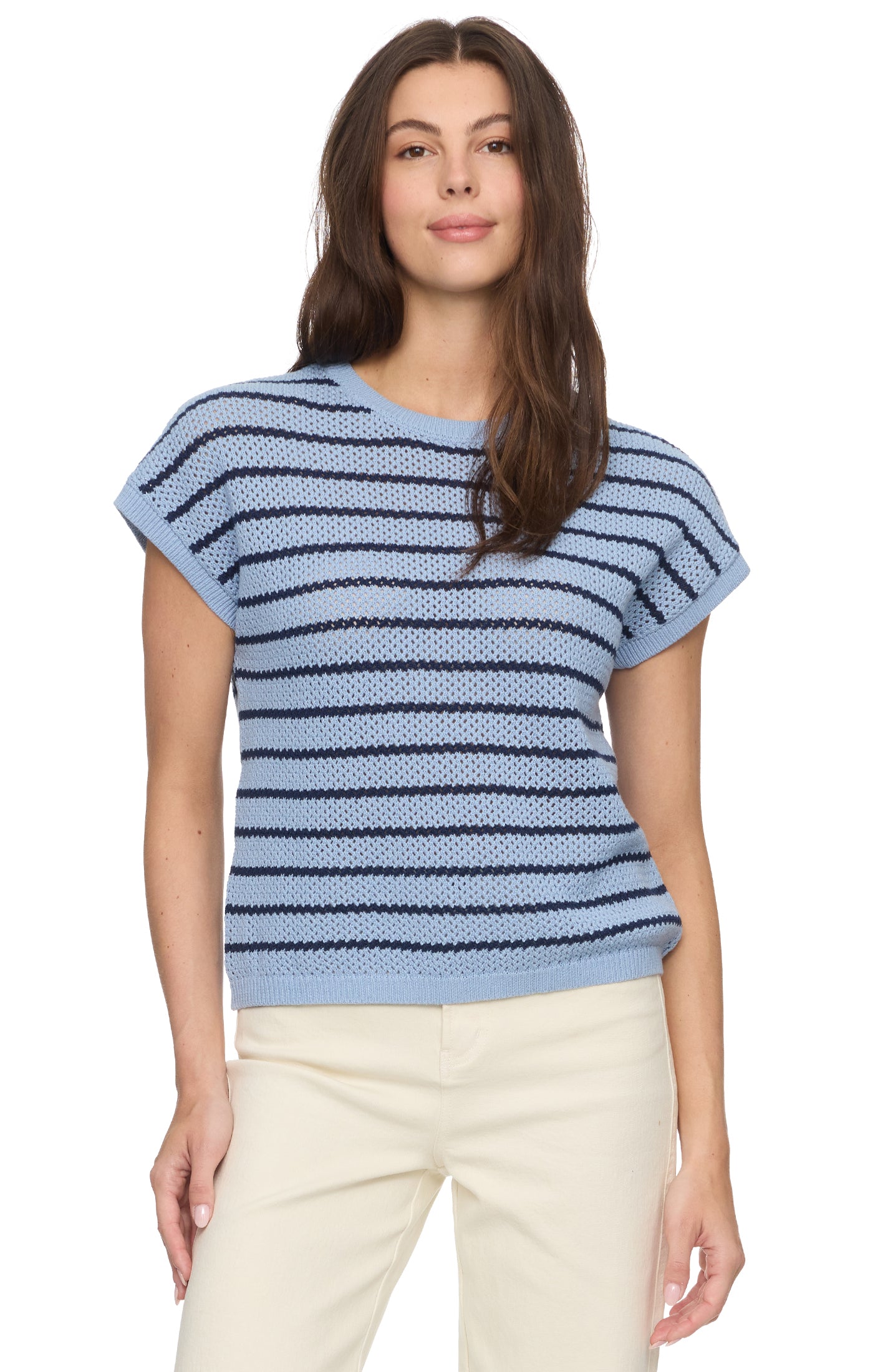 Ashley SS Stripe Sweater Tee