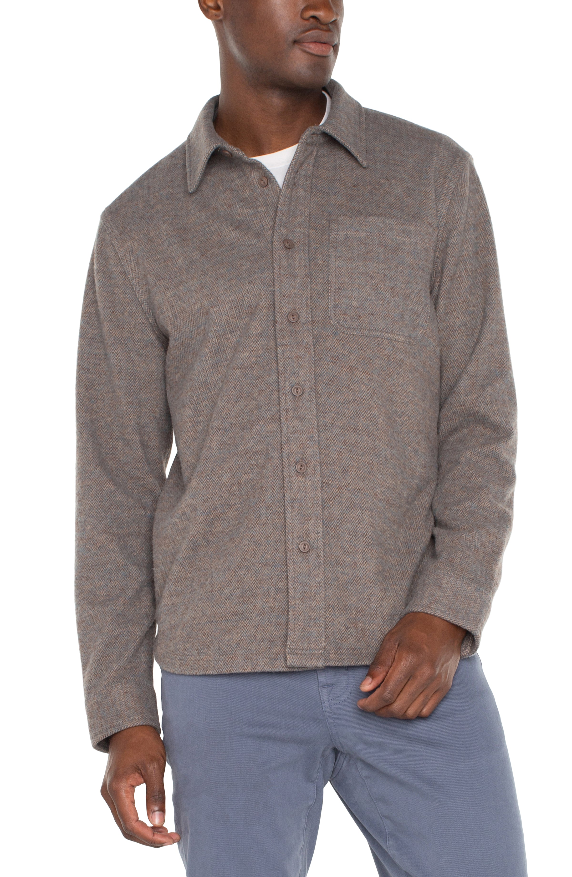 Knit L/S Button Up Shirt 29" HPS