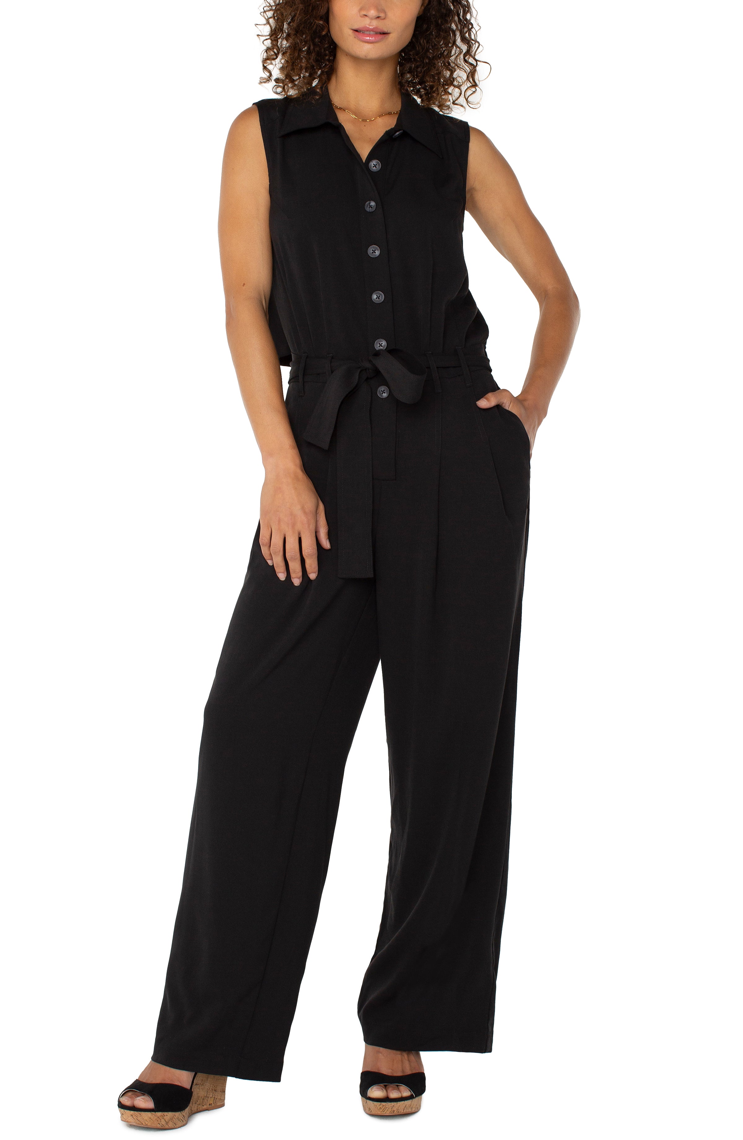 Sleeveless Wide Leg Jumpsuit 31"