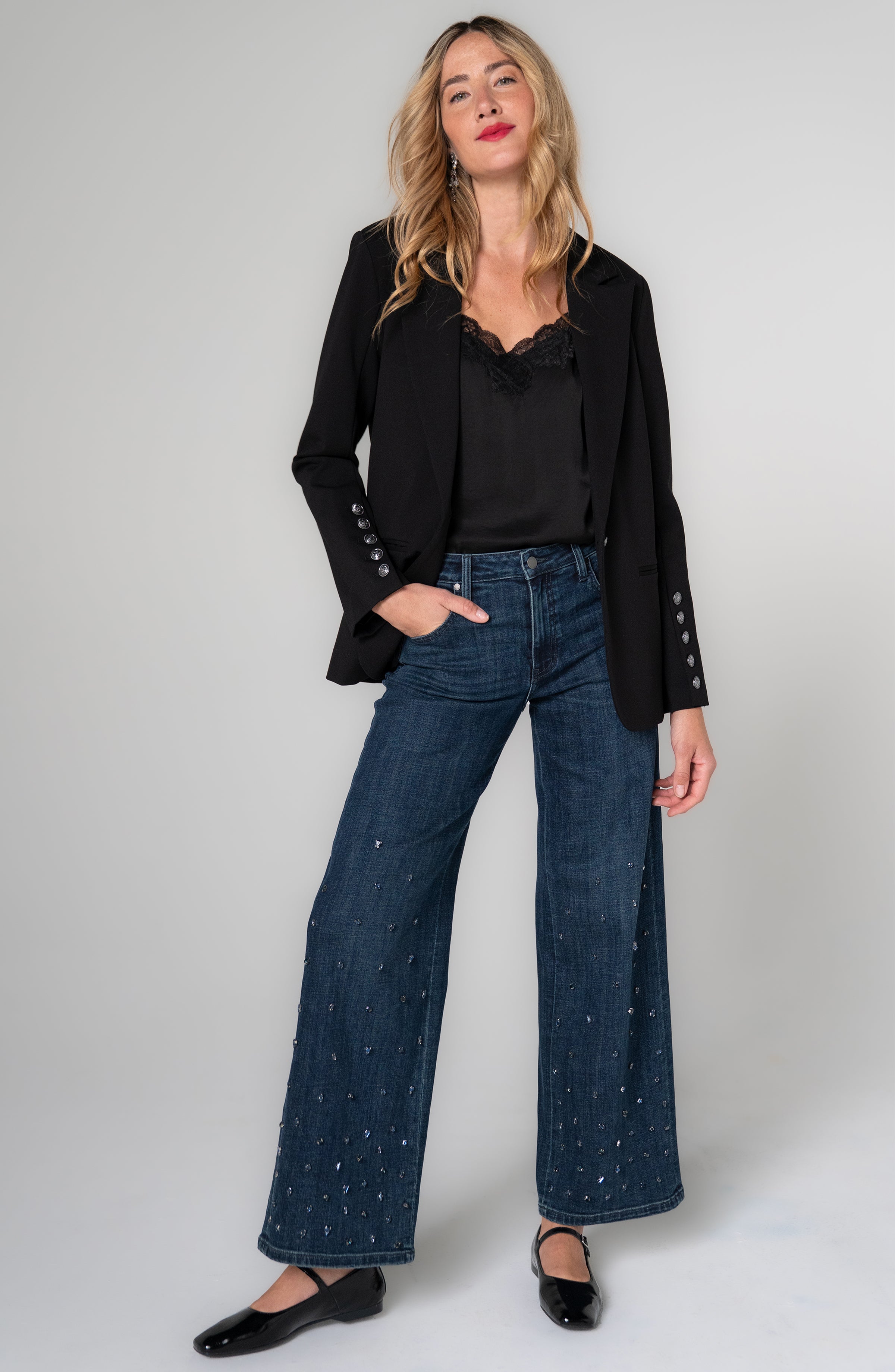 Blazer with Button Sleeve
