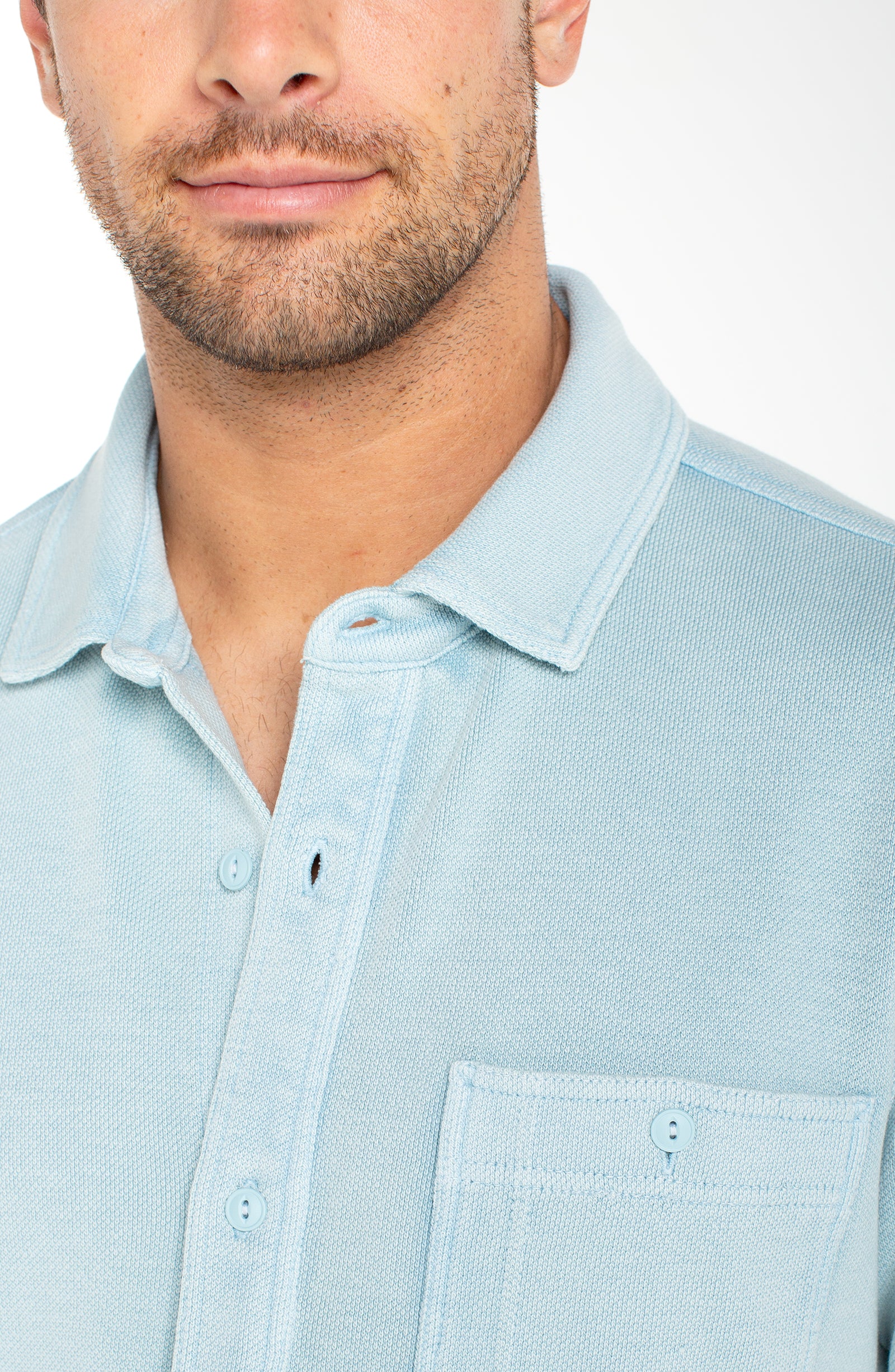 Men's Knit s/s Button up Shirt