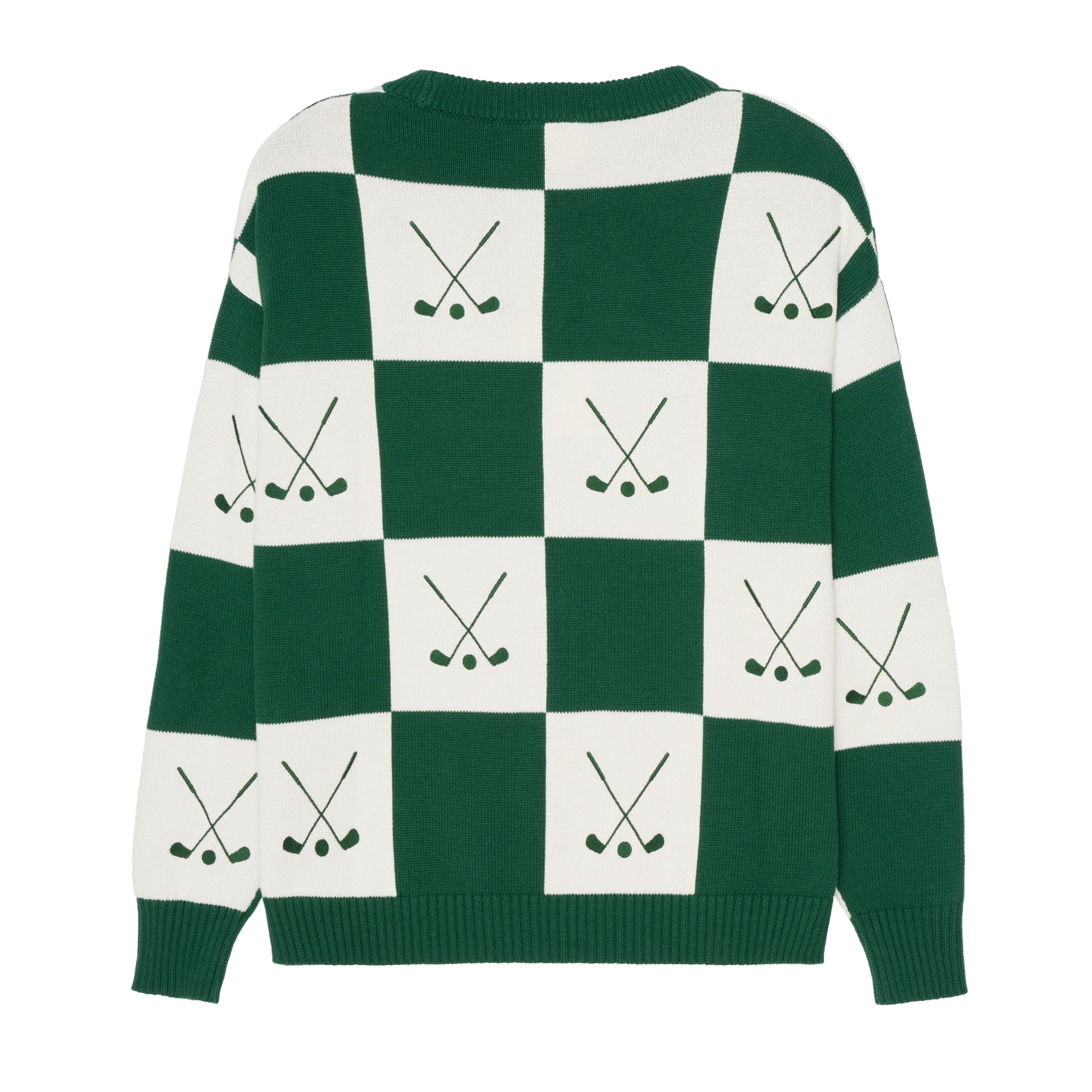 Riley Crewneck Sweater- Checkered Golf