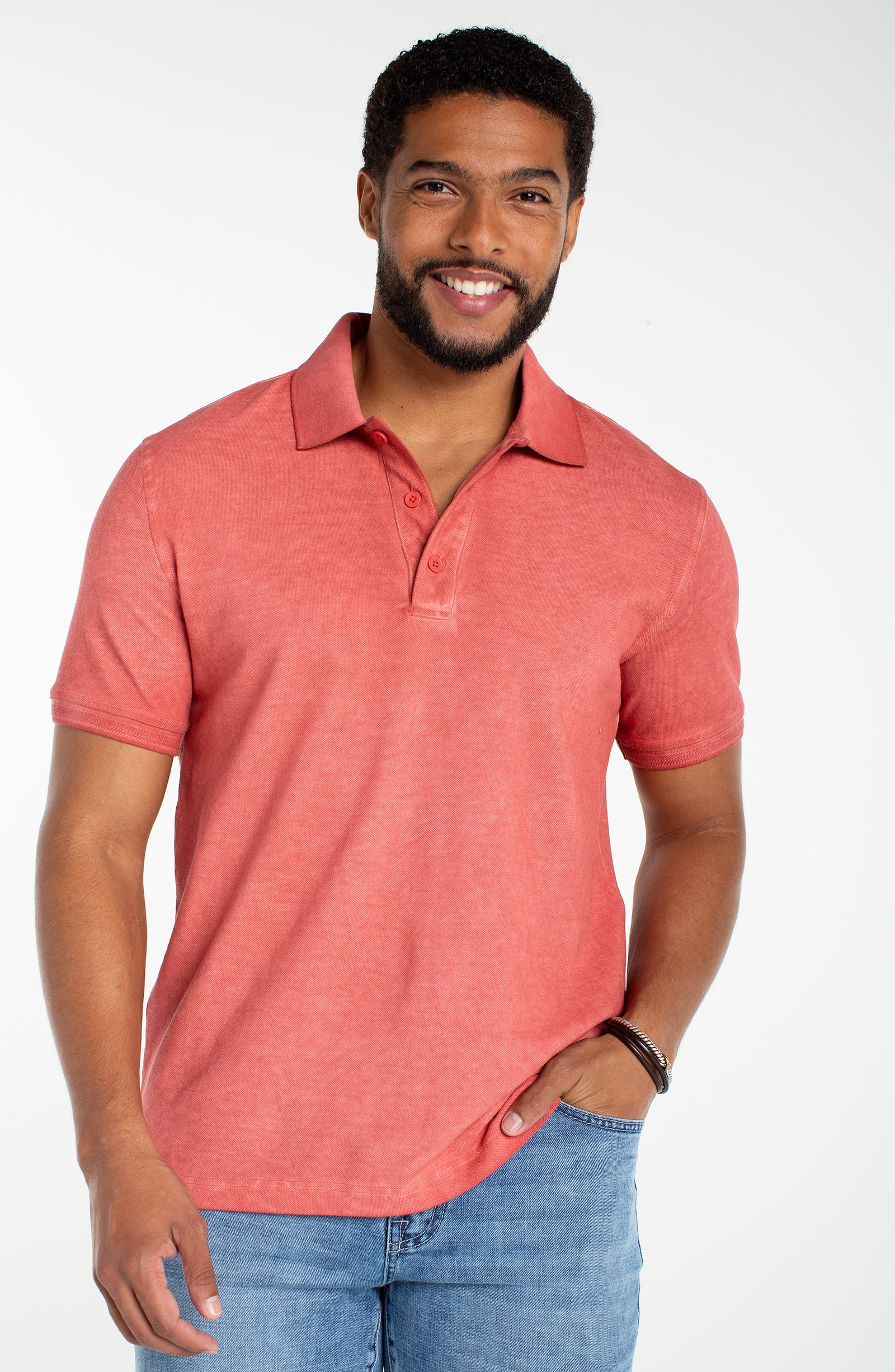 Men's s/s Novelty Rib Polo