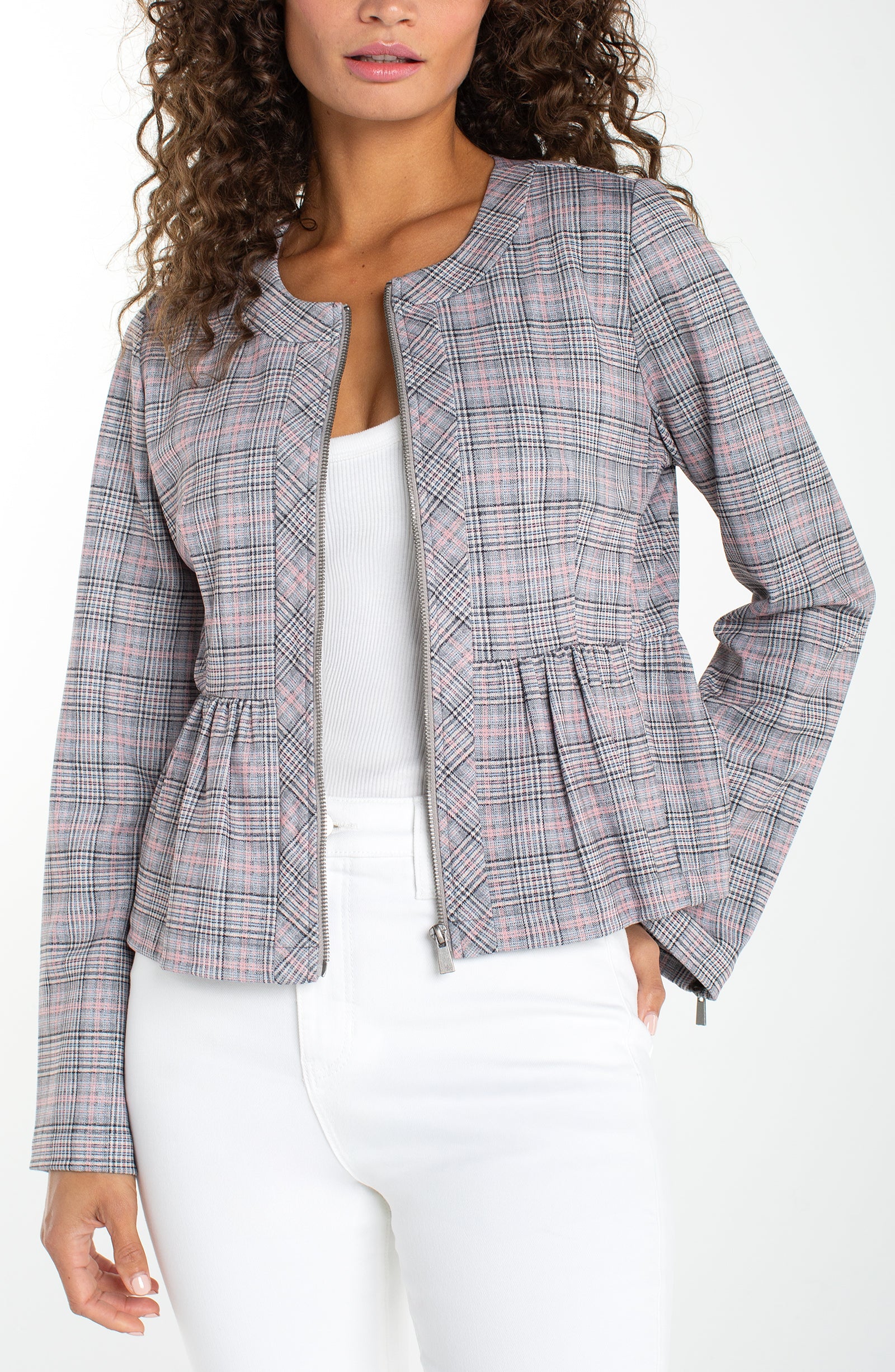 Zip Front Peplum Jacket