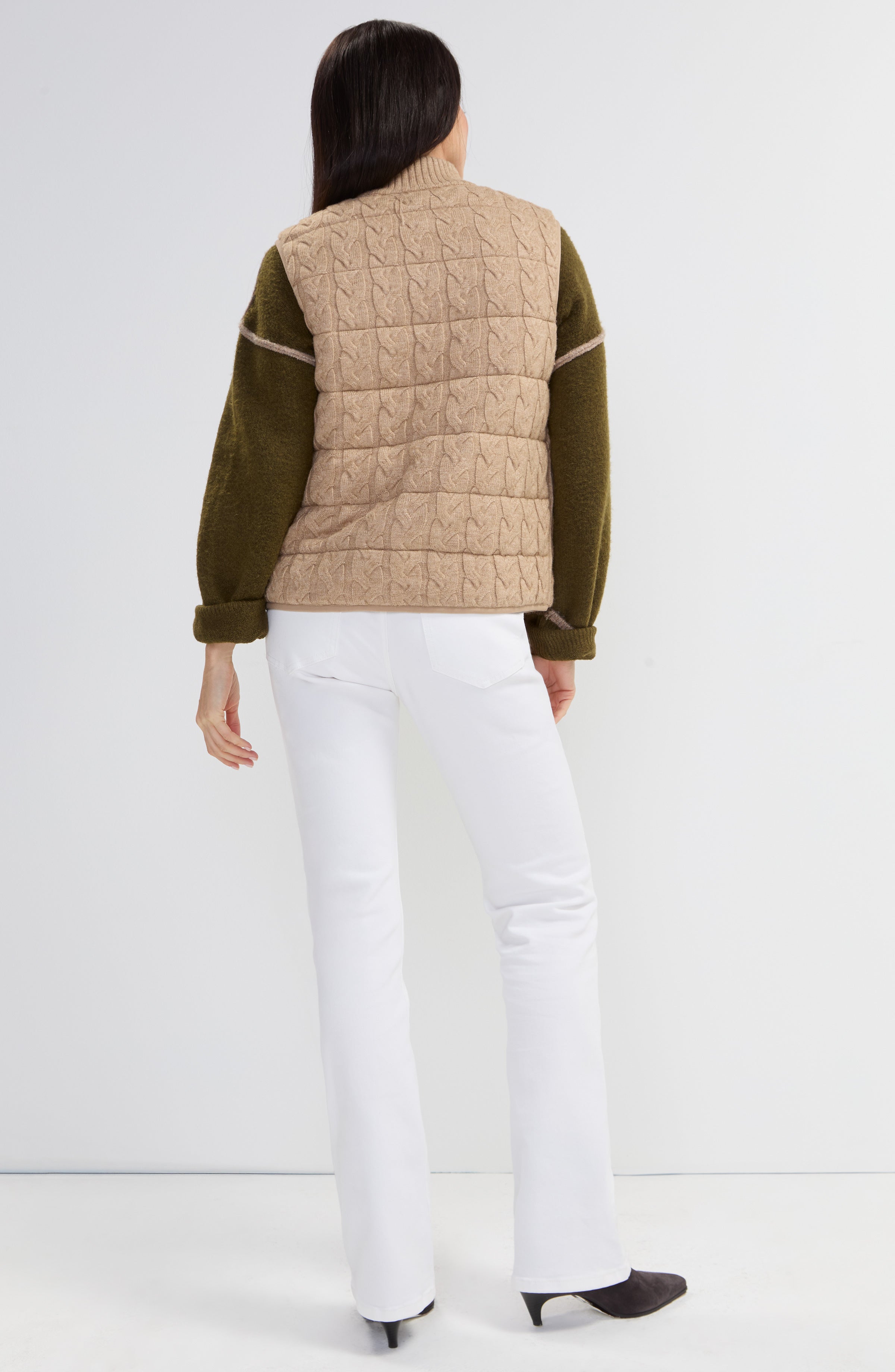 Sleeveless Reversible Zip Front Quilted Sweater Vest