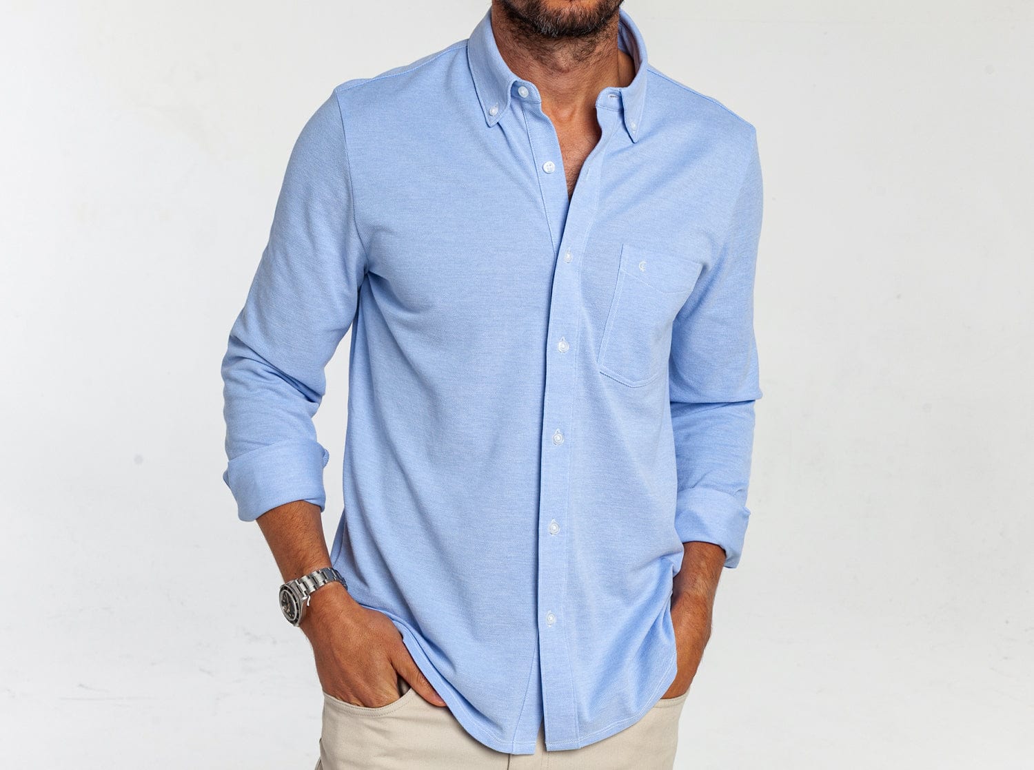 Oxford Knit Button Down