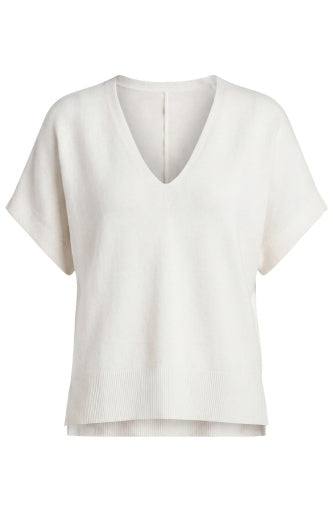 SS V Neck Dolman Popover Sweater w/ Step Hem