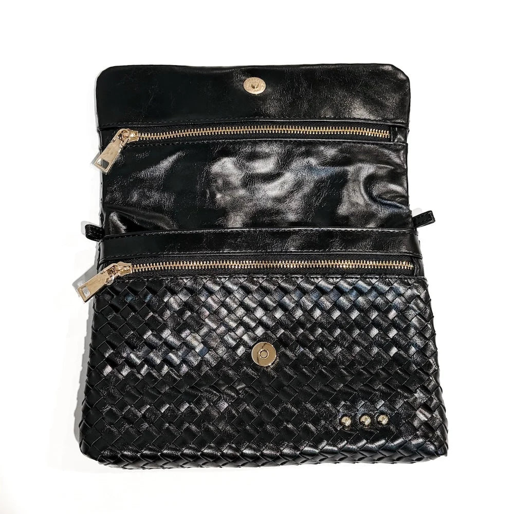 Wrenlee Woven Flap Crossbody Bag