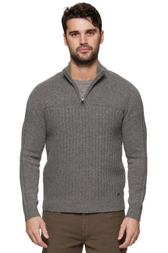 Woodland 1/4 Zip Merino Cable Sweater