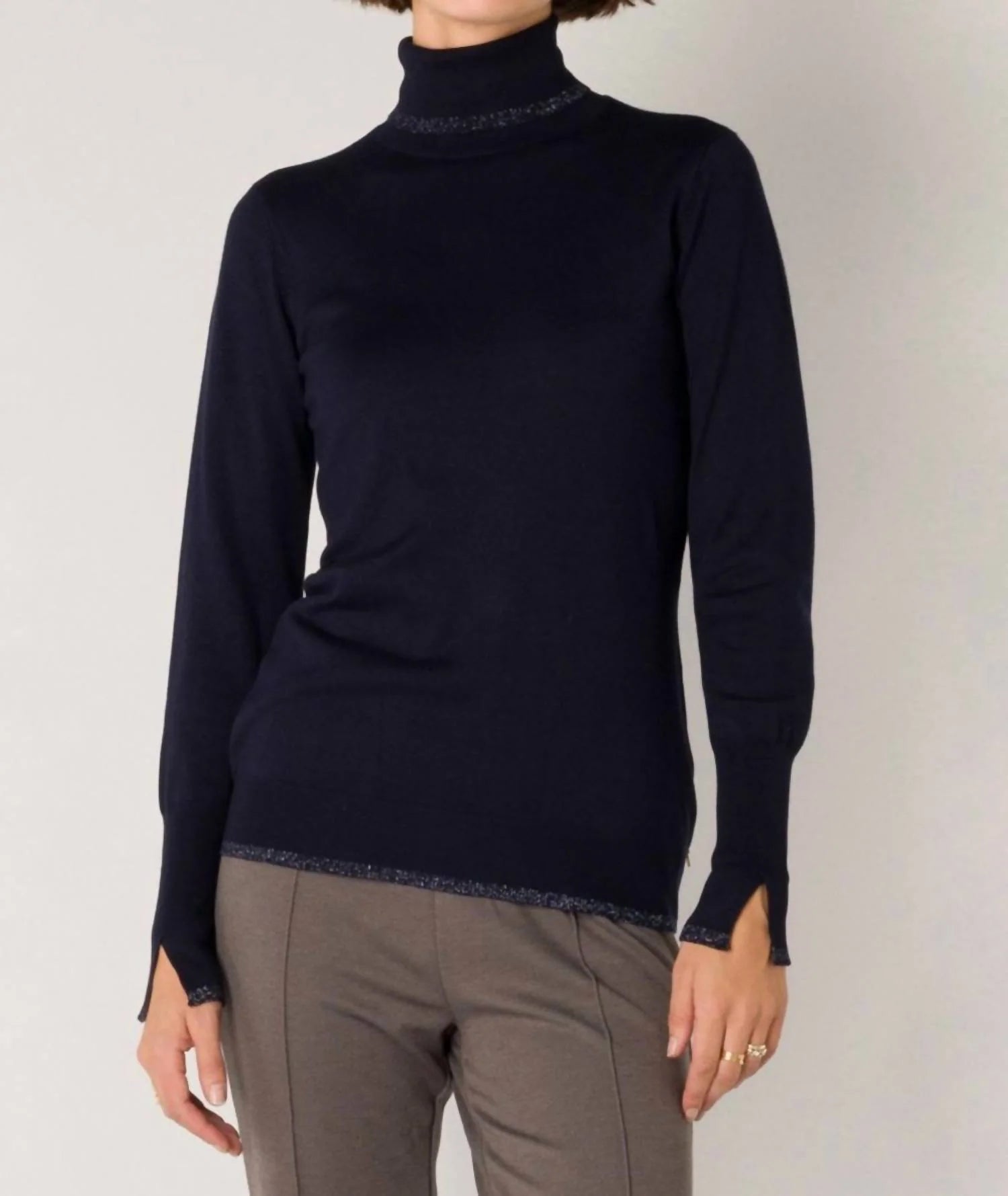 Suzette Glitter Trimmed Turtleneck