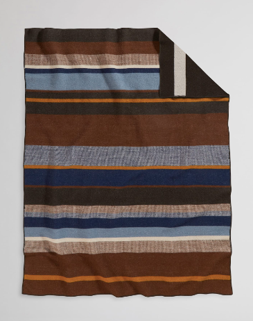 Bridger Wool Twin Blanket Trail Stripe