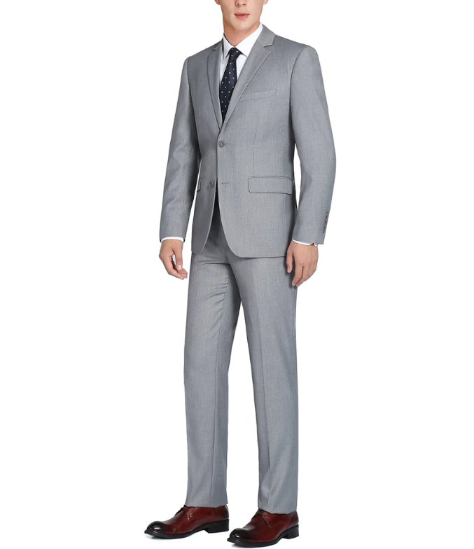 Renoir Heather Grey Classic Fit Suit 202-2C